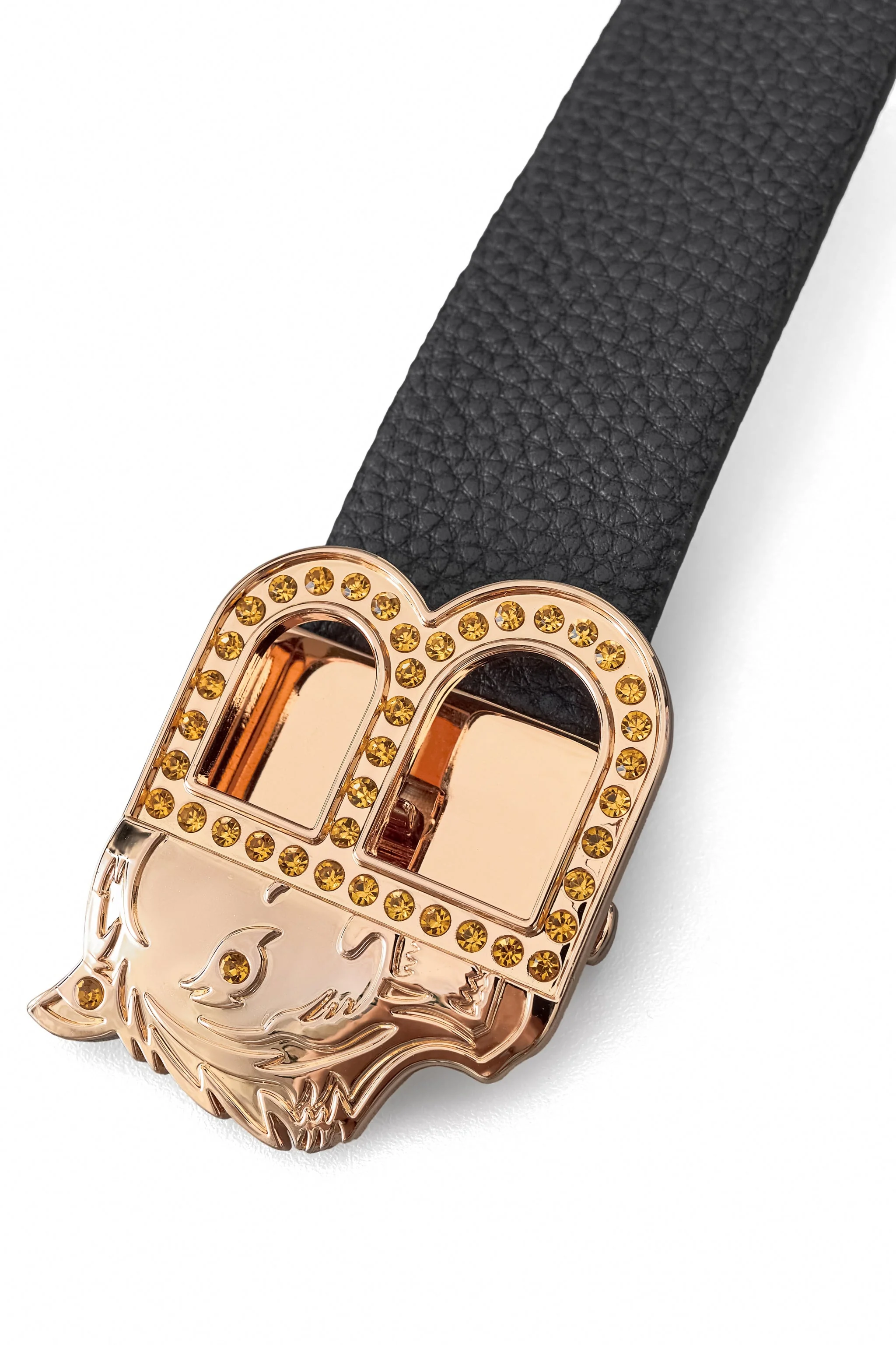Pebbled Leather Auto BKL Belt – Gold Edition GOLD/BLACK - Image 3