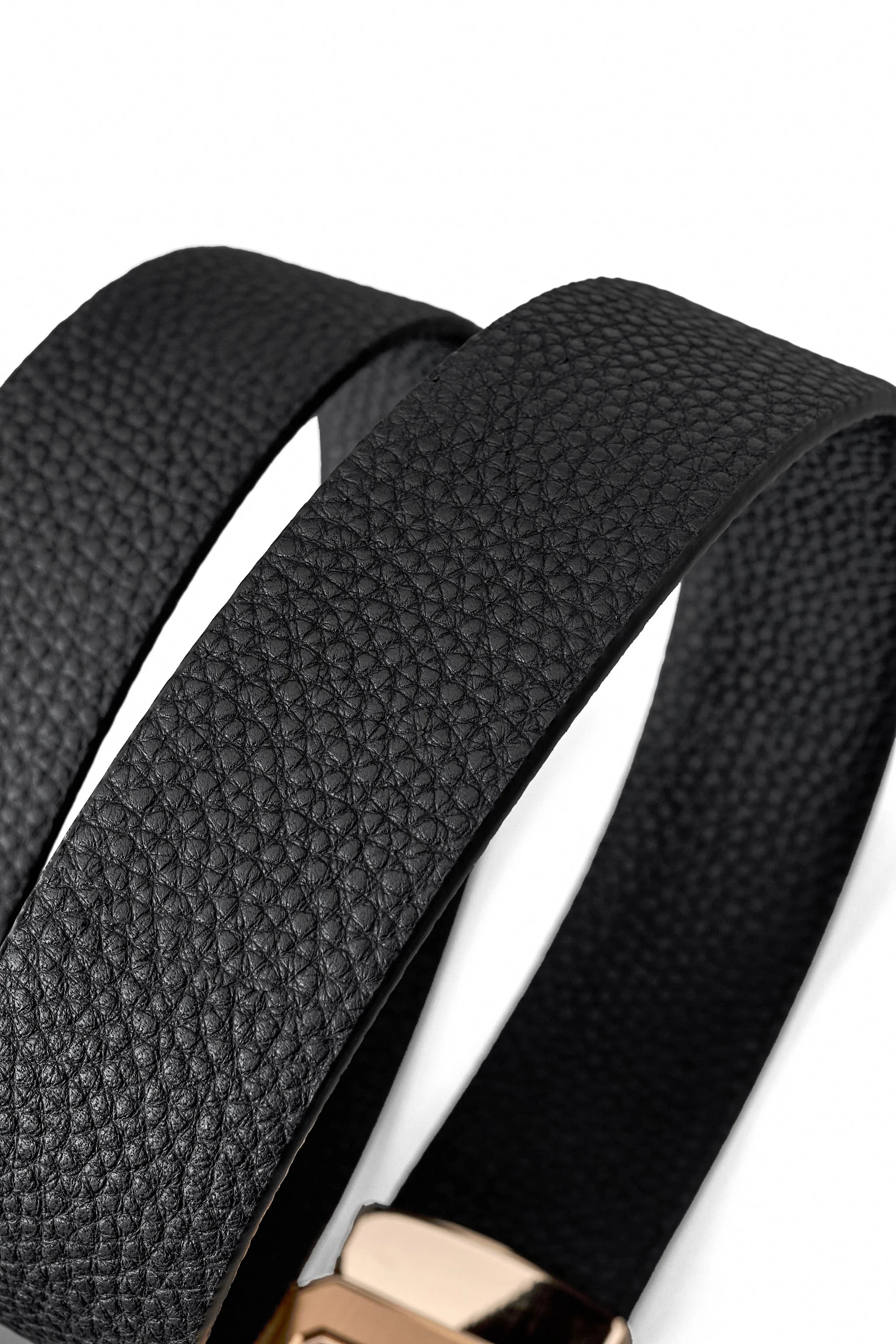 Pebbled Leather Lion Auto BKL Belt – Gold Ed. GOLD/BLACK - Image 4