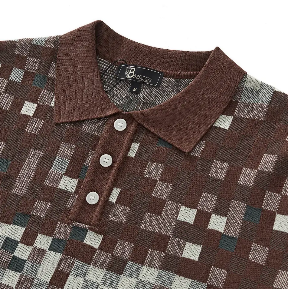 Pixel Fade Knit Polo KHAKI - Image 3