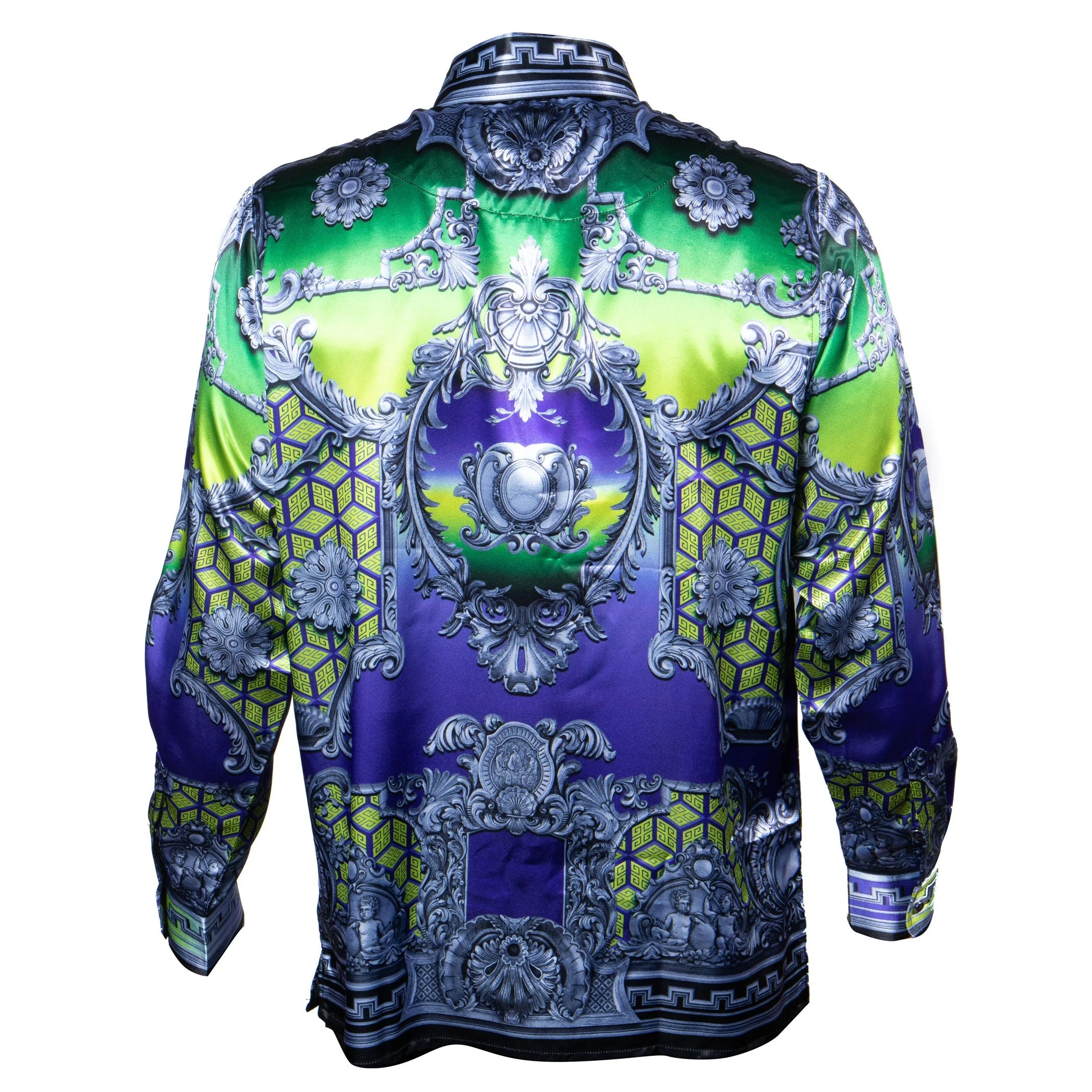 Prestige Purple & Green Dimensions Button Up Shirt - Image 2