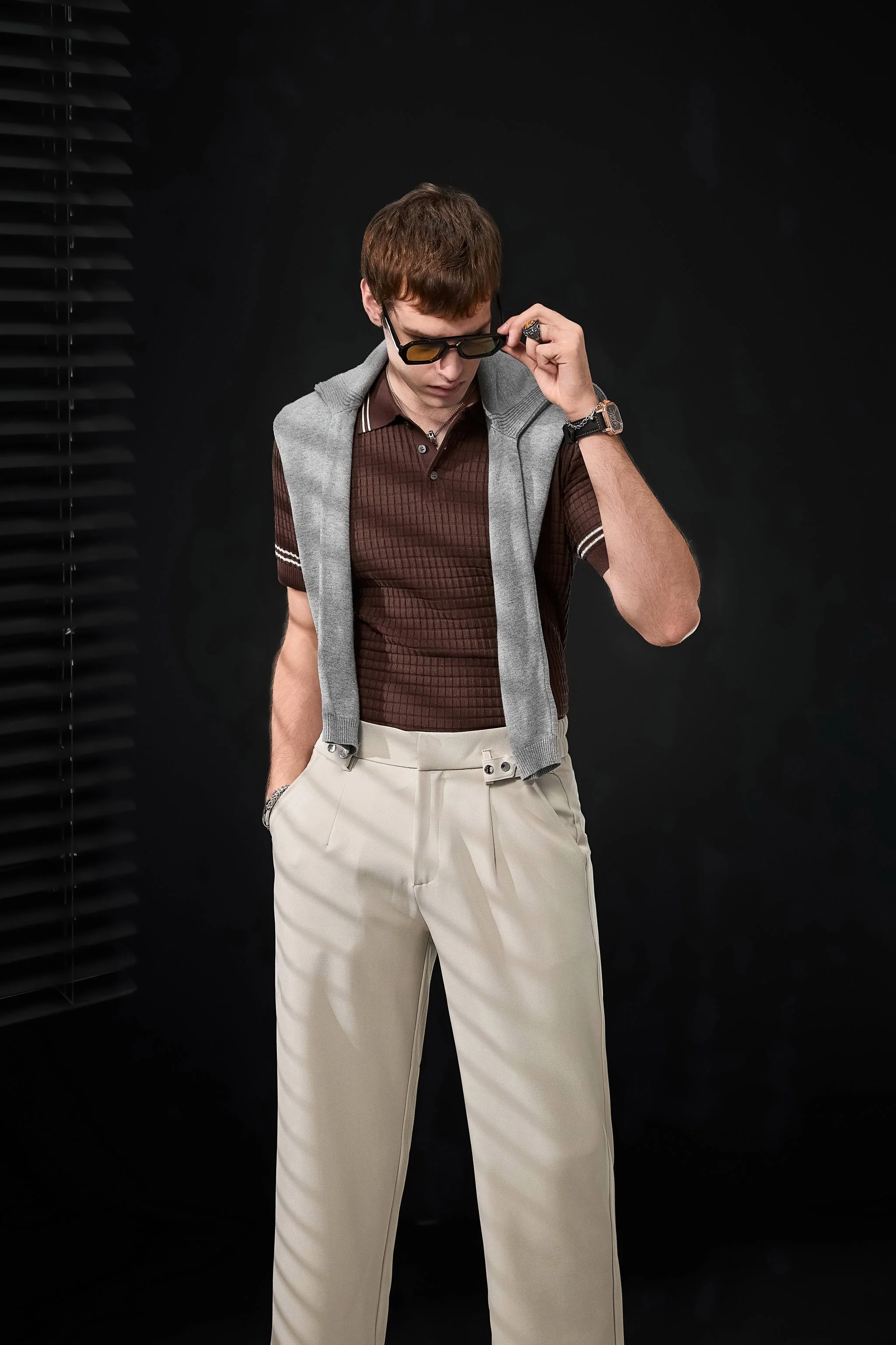 Refined Motion Knit Polo COFFEE - Image 10