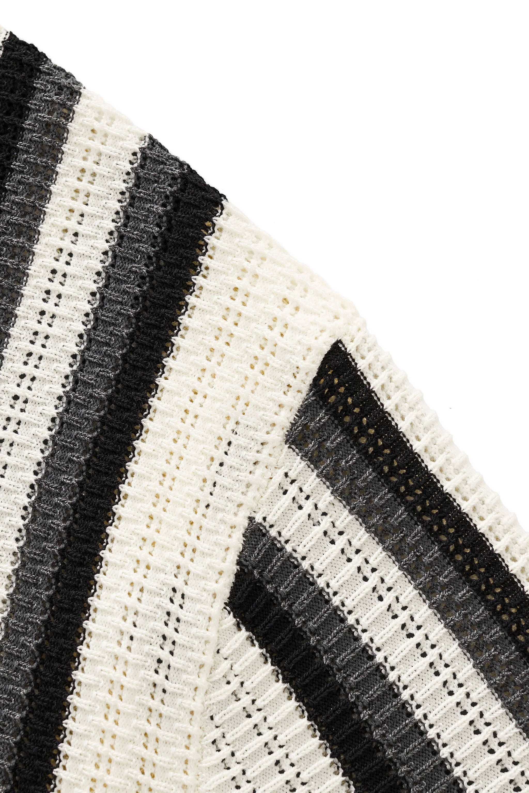 Riviera Stripe Mesh Knit SS Shirt IVORY - Image 5