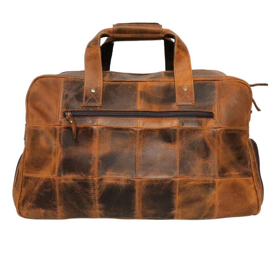 RusticTown John Leather Travel Duffle Bag - Image 5
