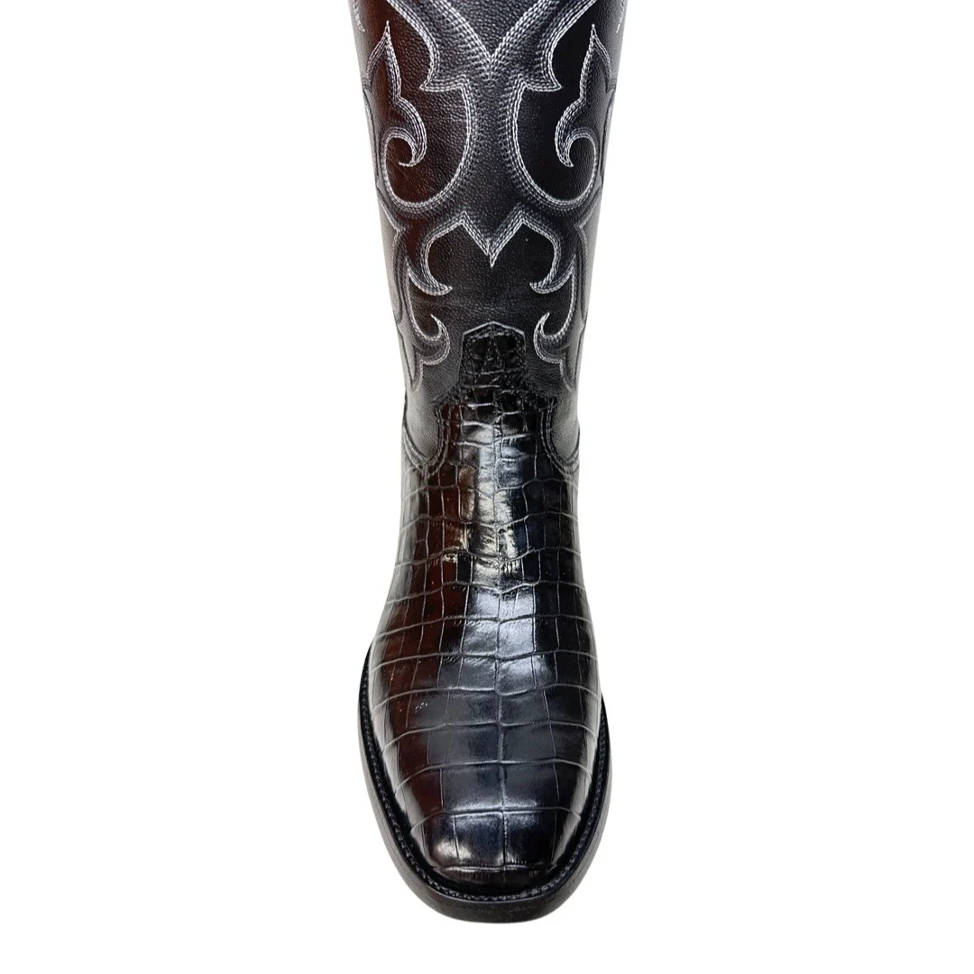 Safari Black Baby Nile Crocodile Belly Cowboy Boots - Image 4