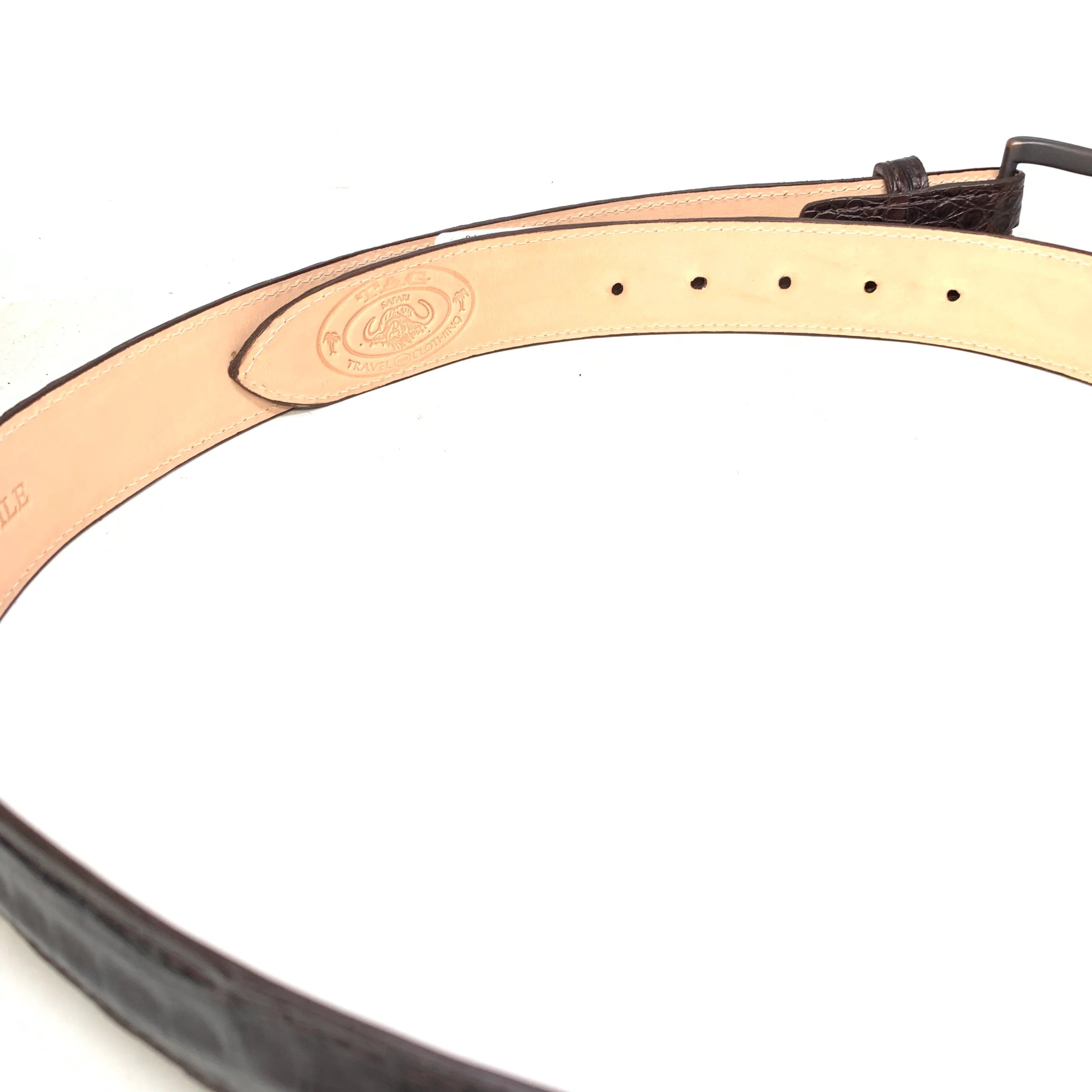 Safari Men's Chocolate Brown Crocodile Belt - Image 3