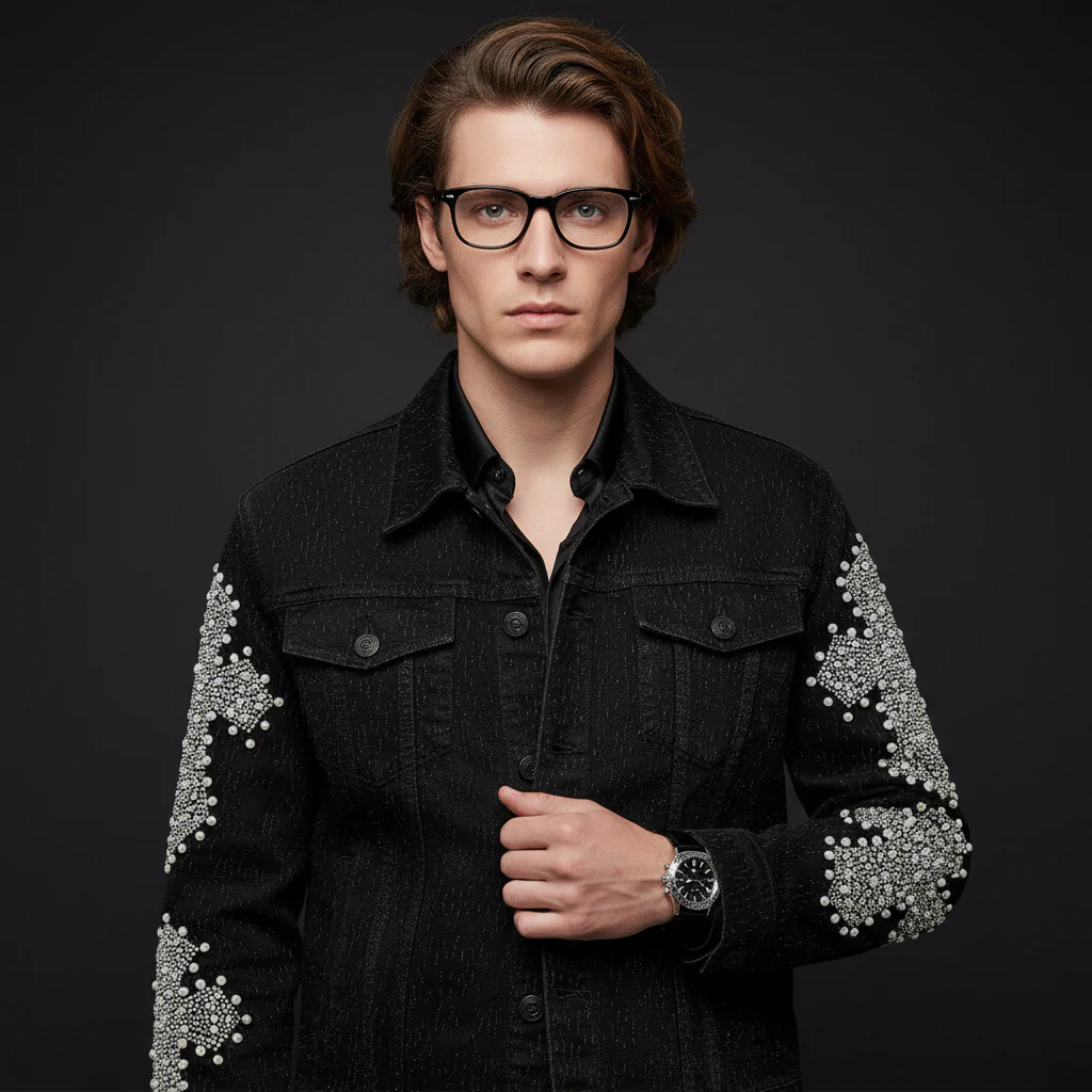 Sanctum Cross Denim Jkt – Century Penthouse BLACK/SILVER - Image 2