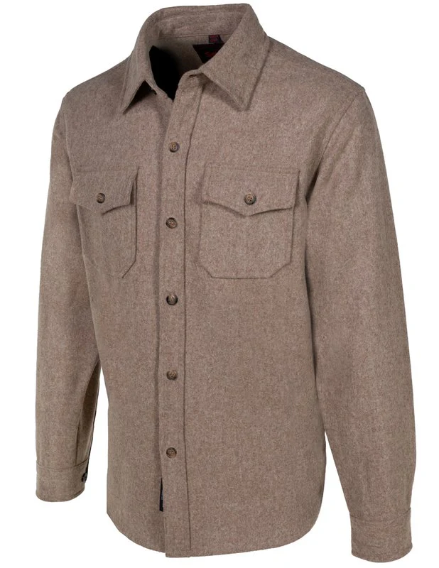 Schott Men's Taupe CPO Wool Shirt - Image 3