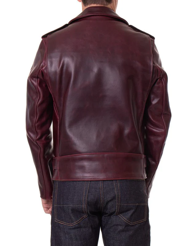 Schott P613S Men's Perfecto Steerhide Motorcycle Jacket - Burgundy - Image 3