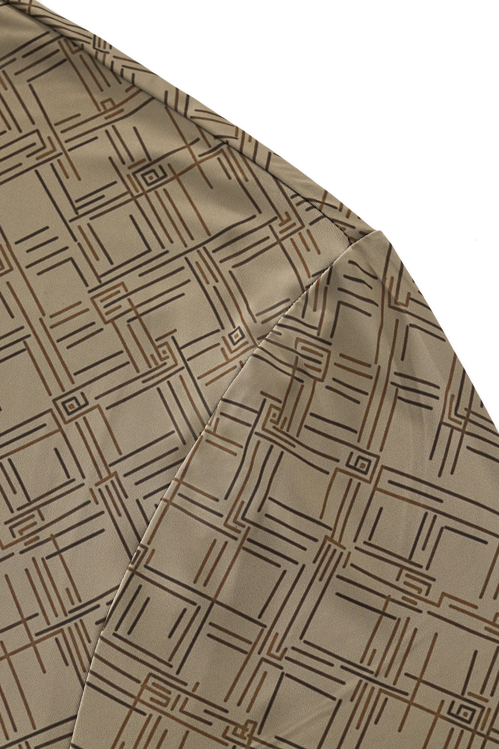 Seamless Geo Print Shirt – El Baron KHAKI - Image 6