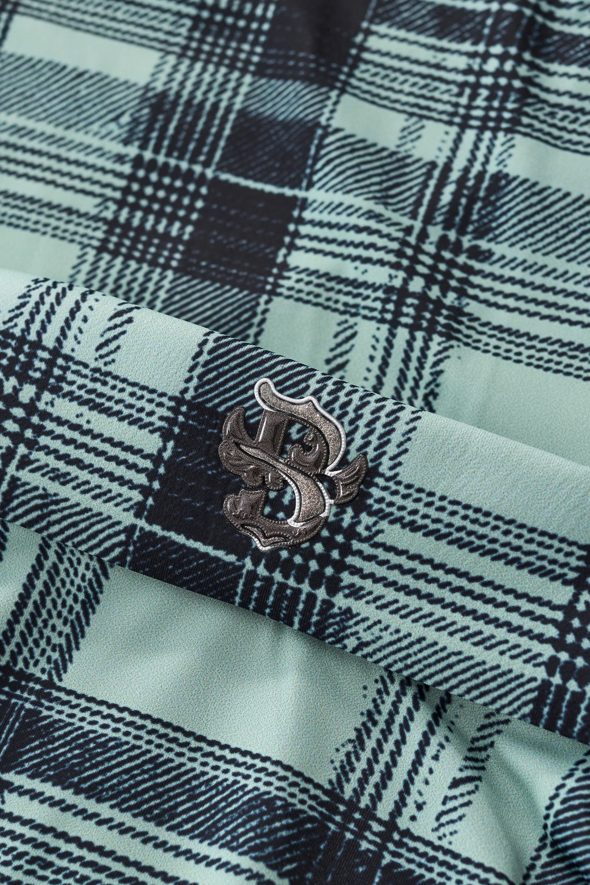 Seamless Plaid Stretch Shirt – El Baron GREEN - Image 5