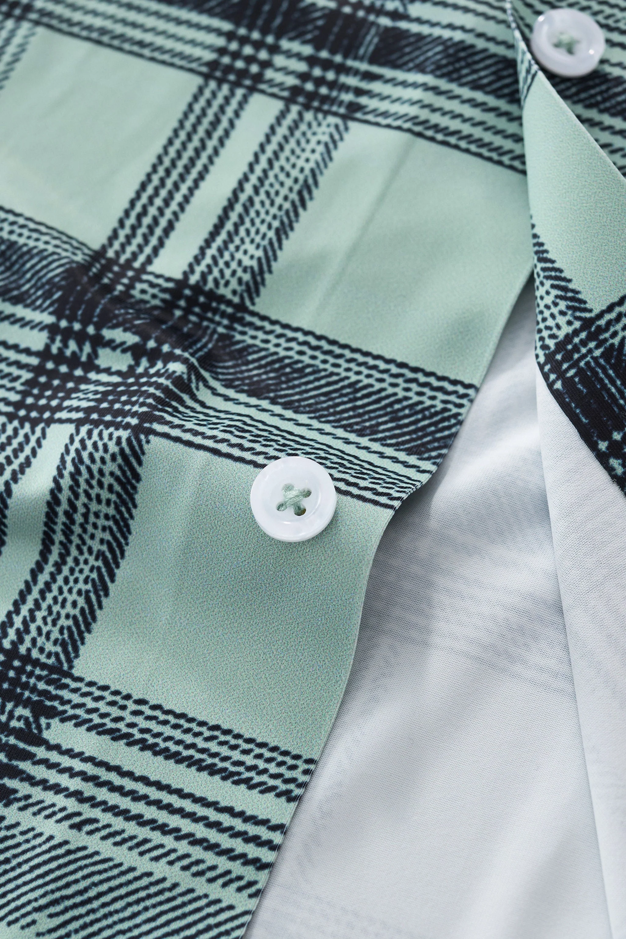 Seamless Plaid Stretch Shirt – El Baron GREEN - Image 9