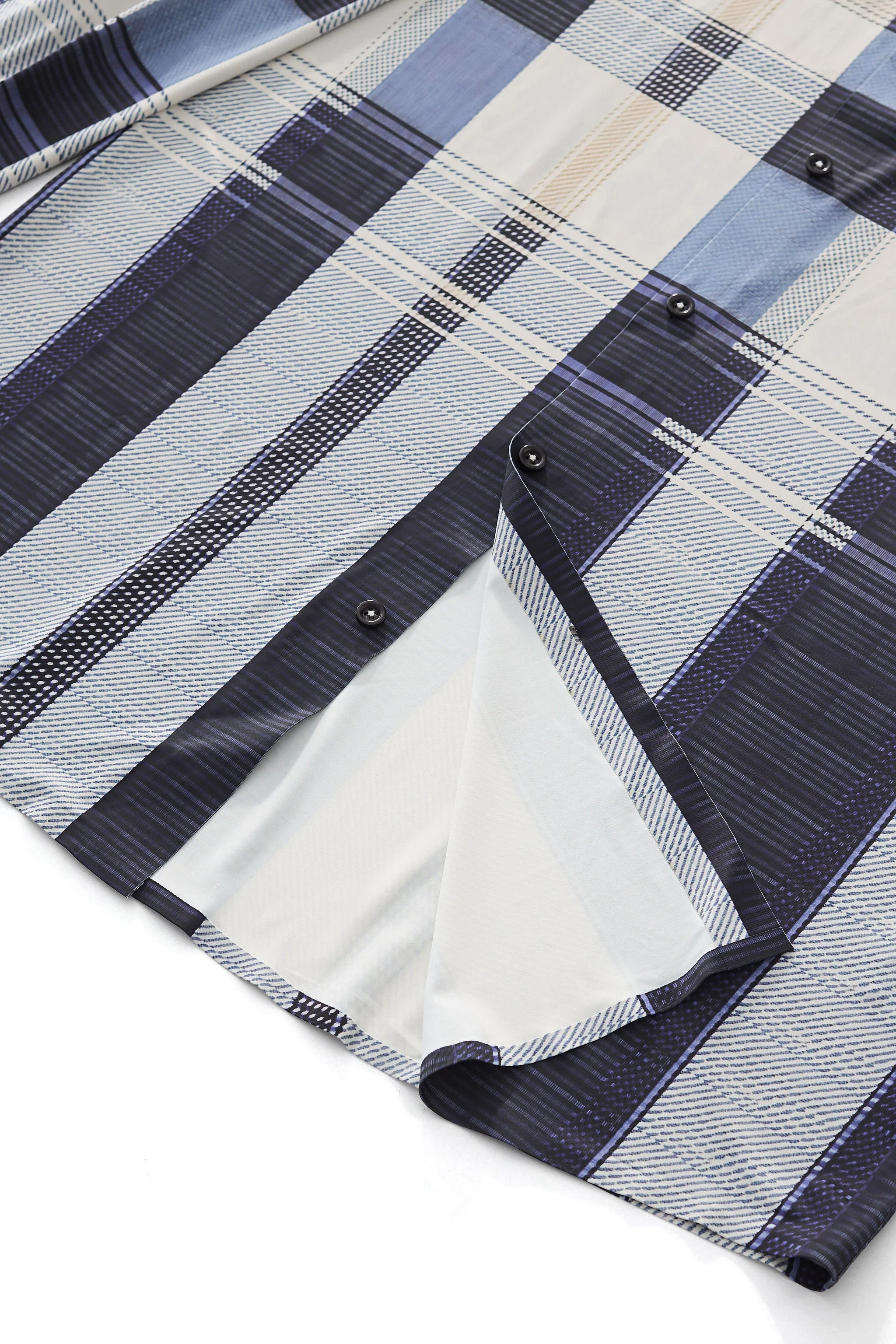 Seamless Plaid Stripe Shirt – El Baron BLUE - Image 8