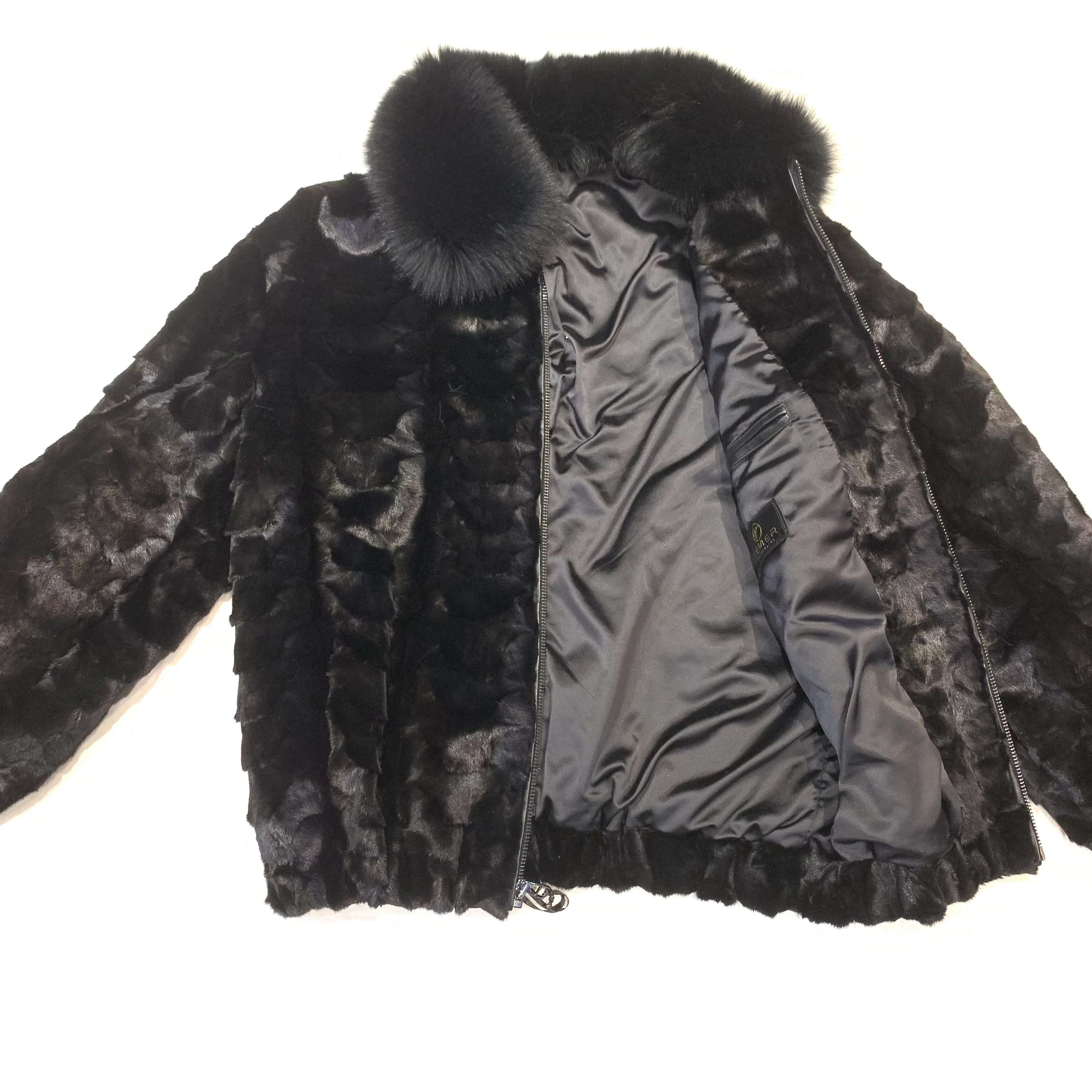 Kashani Midnight Black Diamond Cut  Mink Fur Coat - Image 3