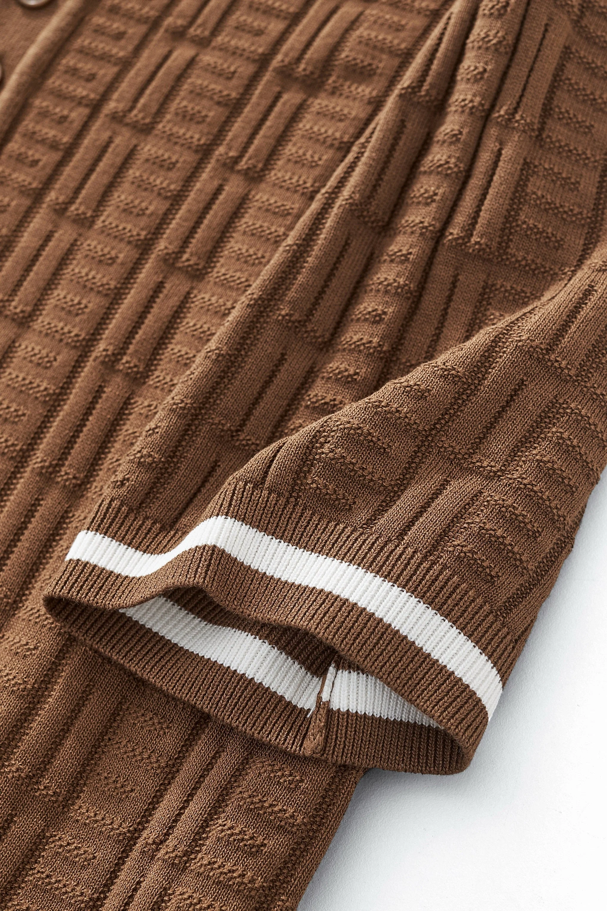 Textura Knit Polo COFFEE - Image 5