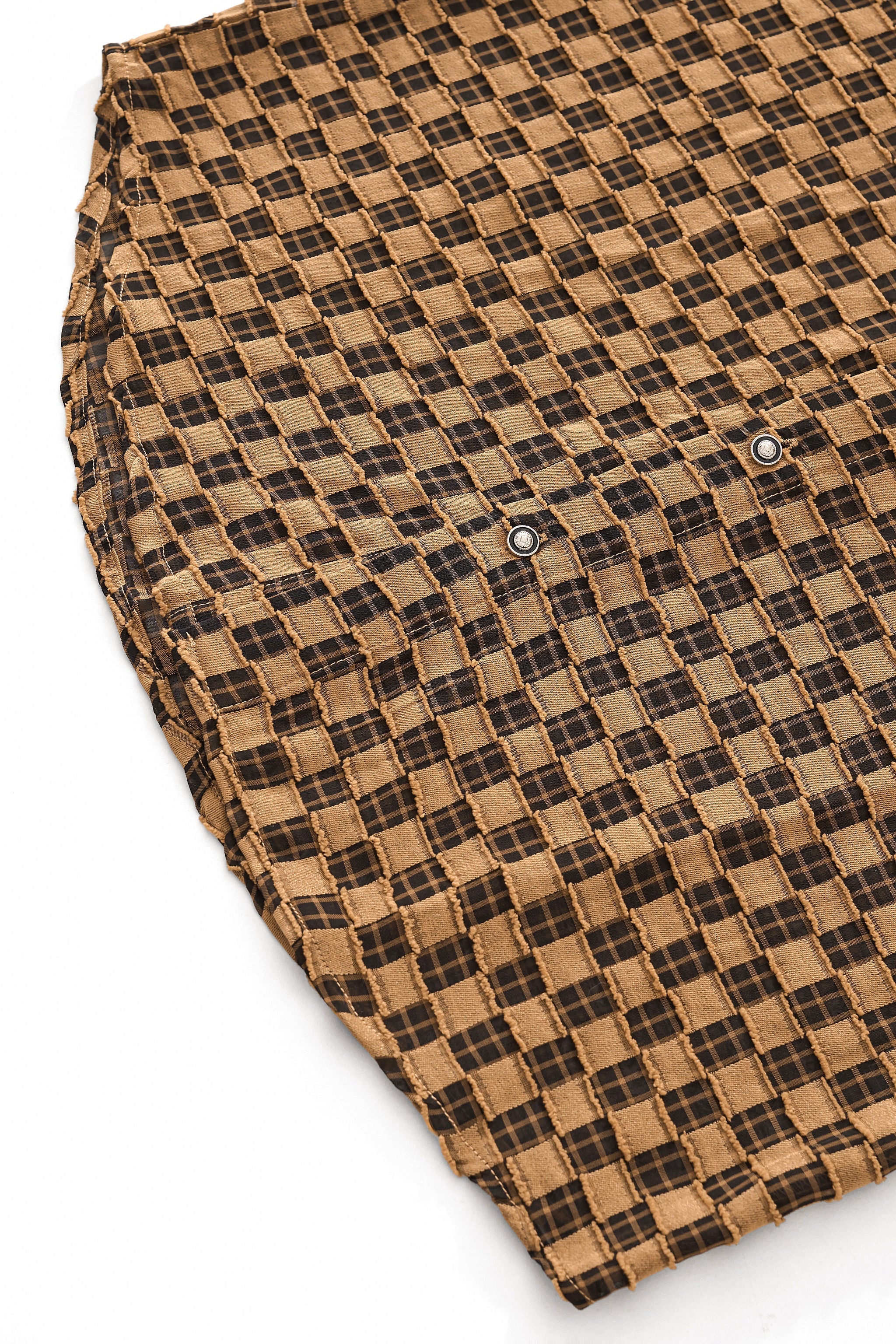 Textured Grid Shirt KHAKI - Image 6