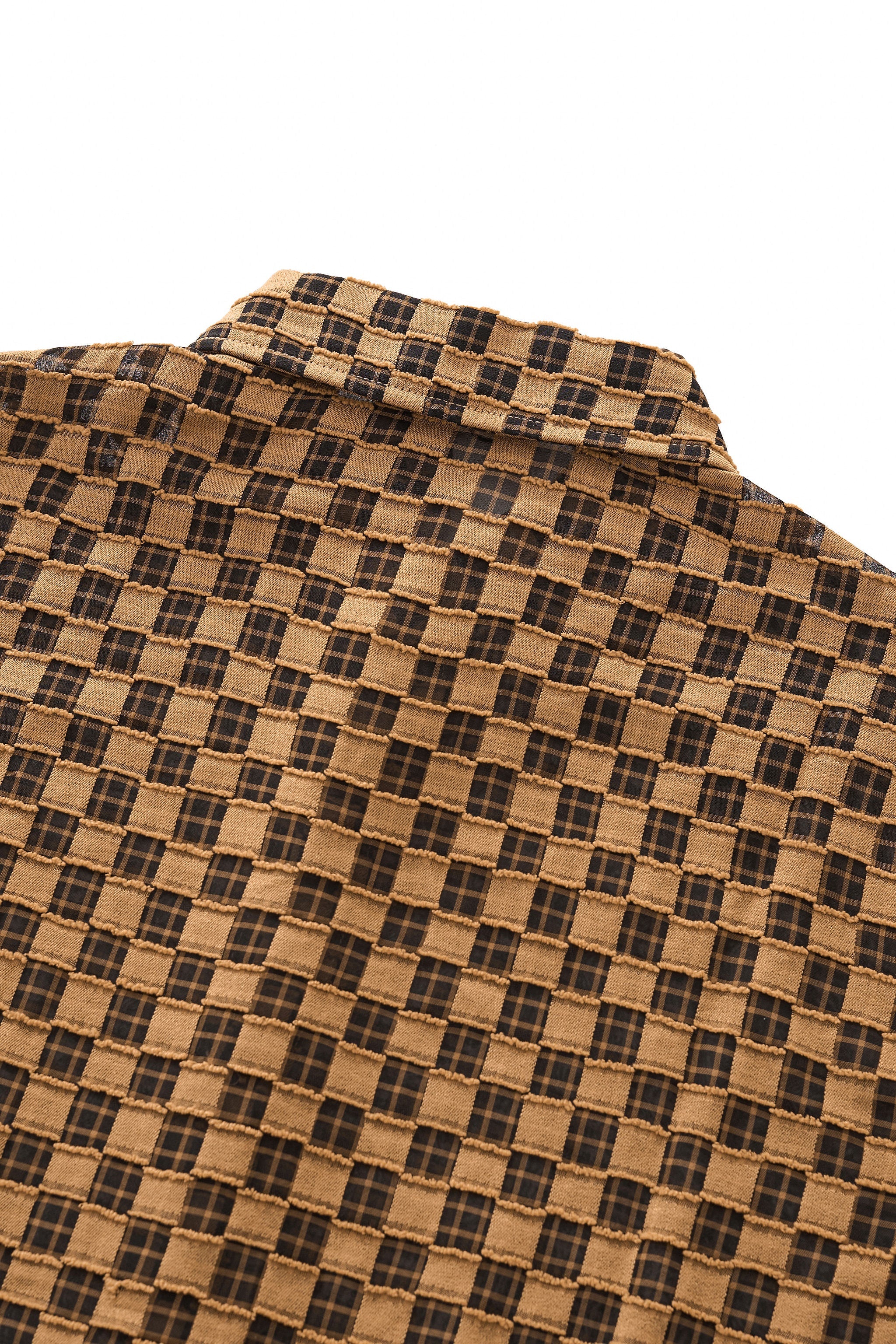 Textured Grid Shirt KHAKI - Image 9