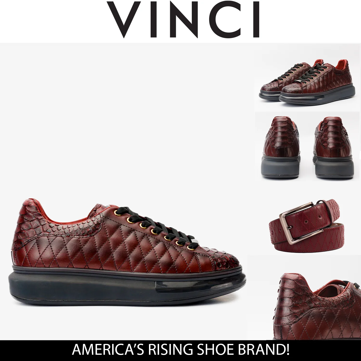 The Adler Burgundy Snk Leather Men Sneaker Limited Edition - Image 8