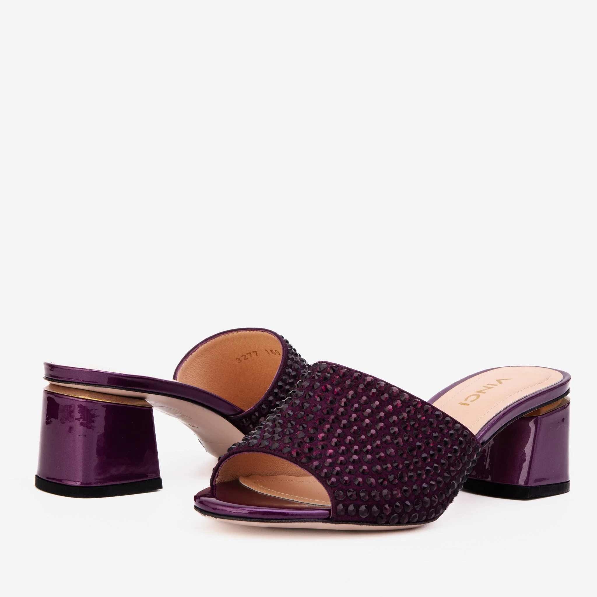 The Ailano Purple Glitter Leather Women Sandal - Image 5