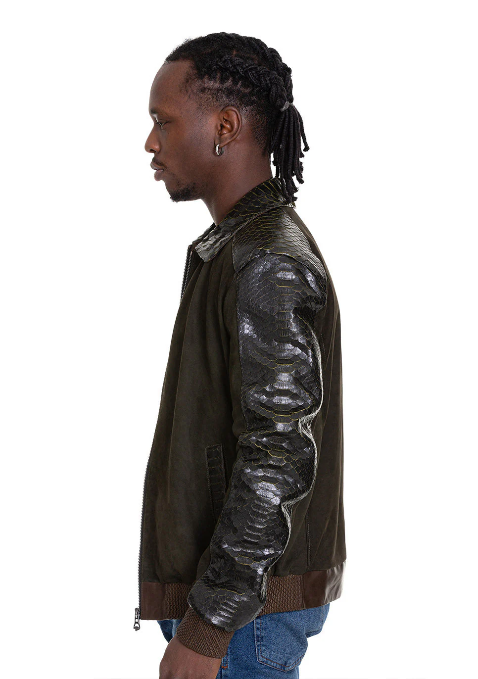 The Albendin Green Leather Men  Jacket - Image 5