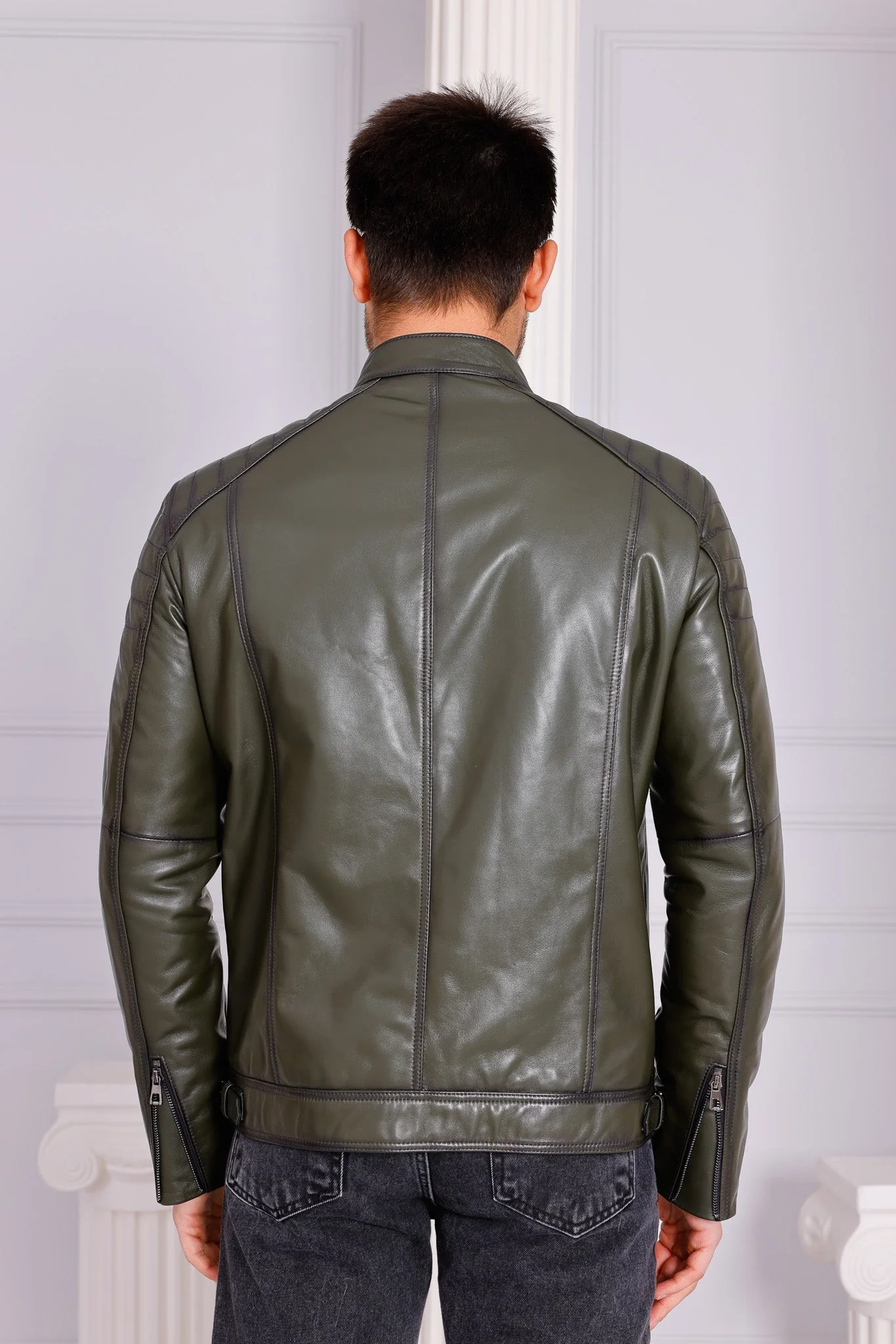 The Argento Green Leather Jacket - Image 3