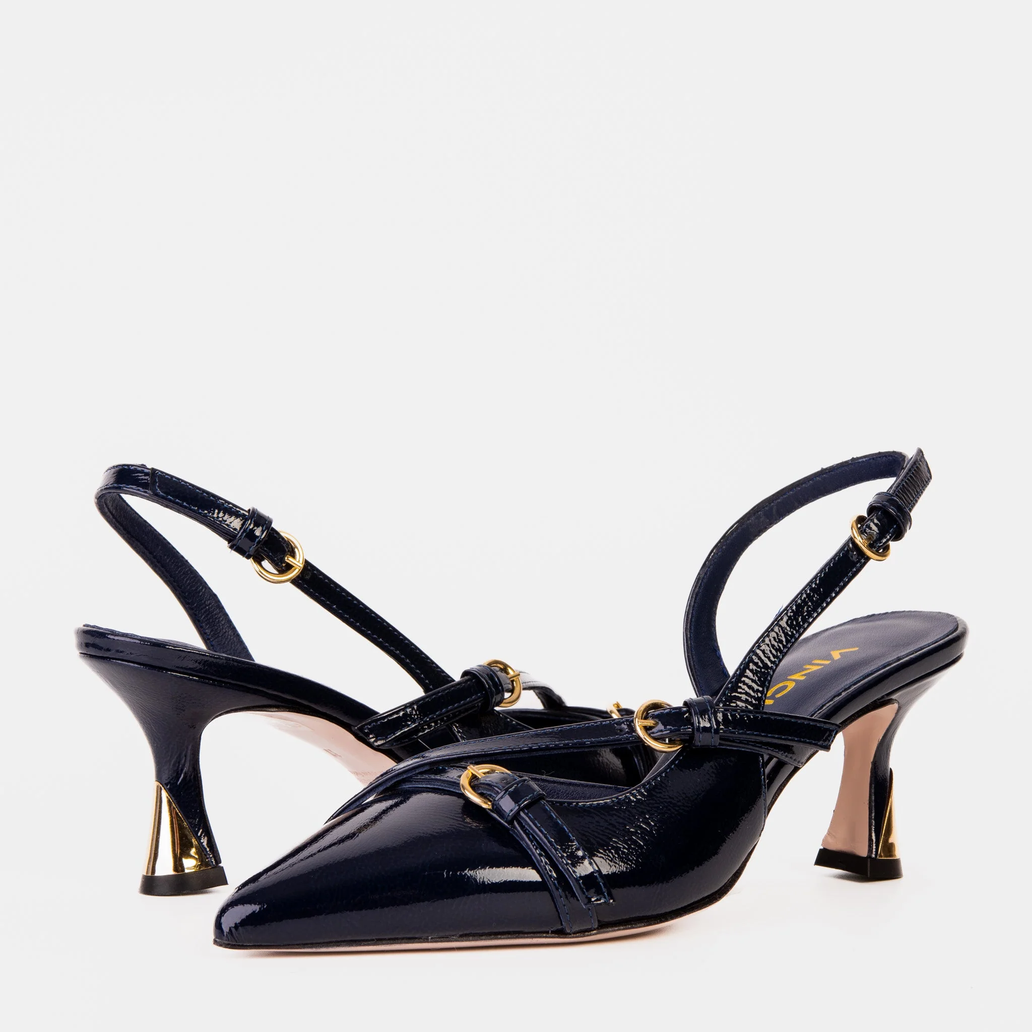 The Atlantic Navy Blue Leather Slingback Women Sandal - Image 5