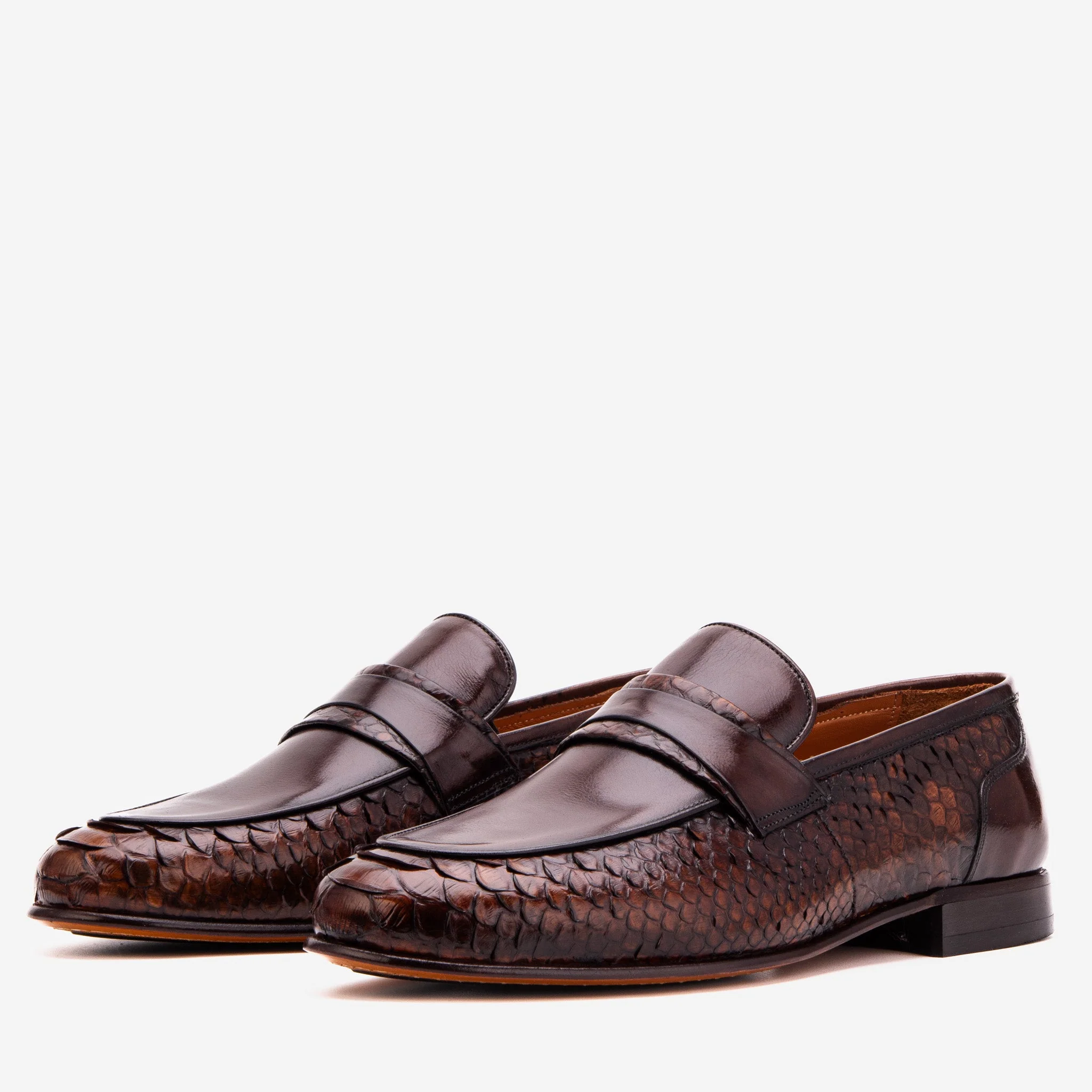 The Aurelio Python & Baby Buffalo Leather Penny Loafer - Image 2