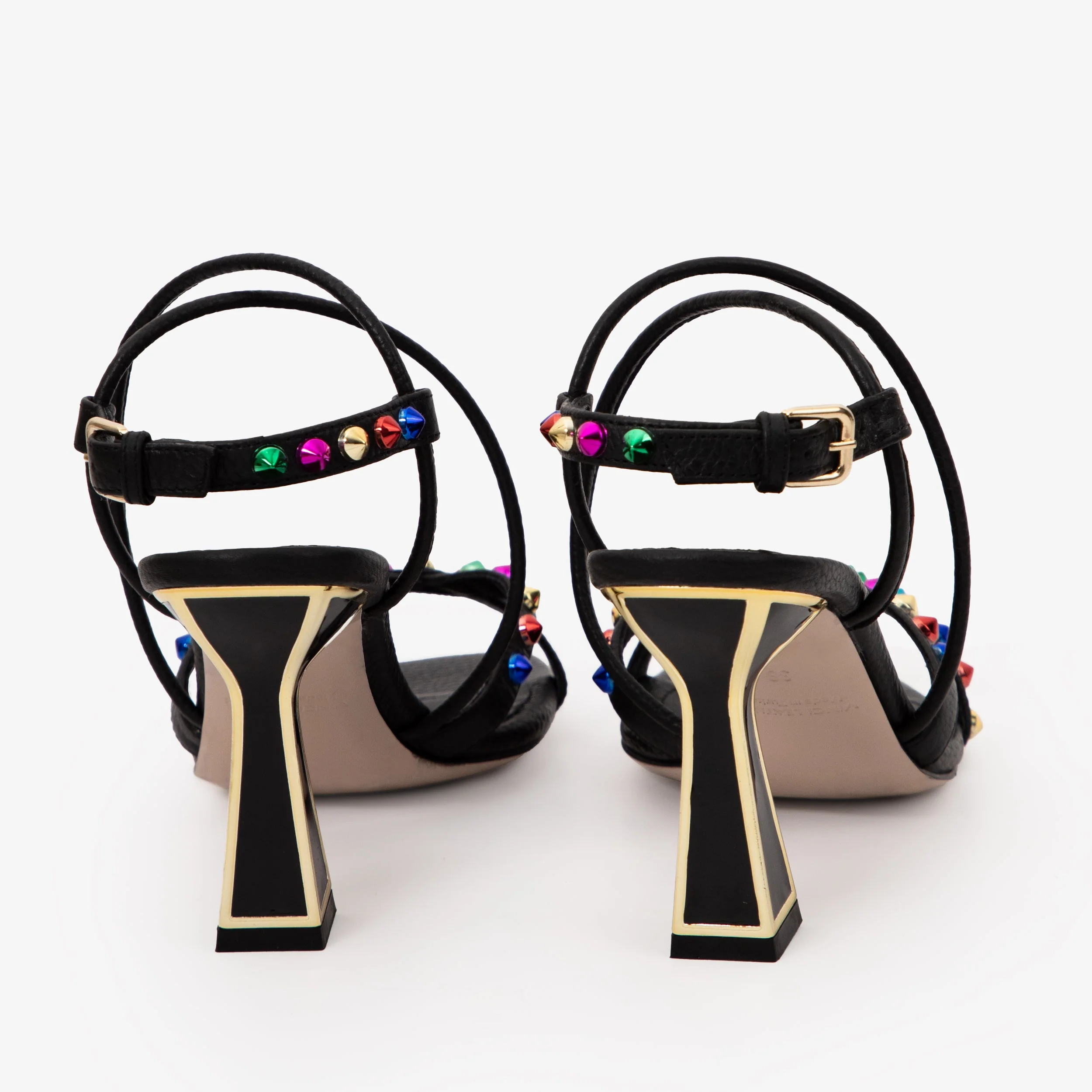 The Aurora Black Leather Strappy Women Sandal - Image 5