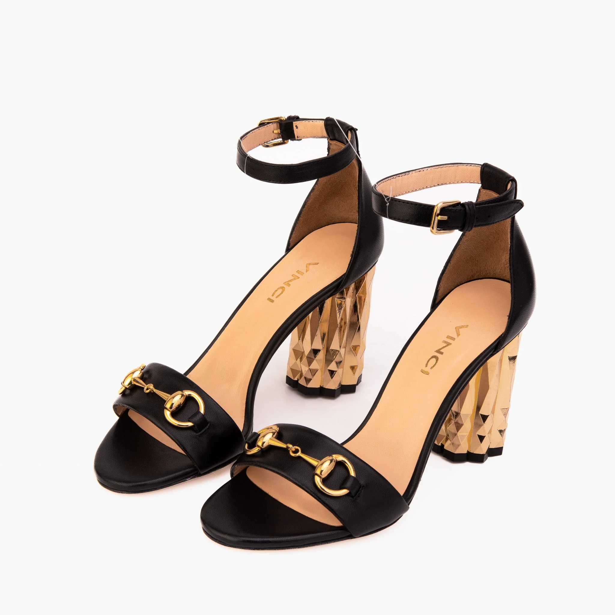 The Avlonya Block Heel Black Leather Ankle Strap Women Sandal - Image 6