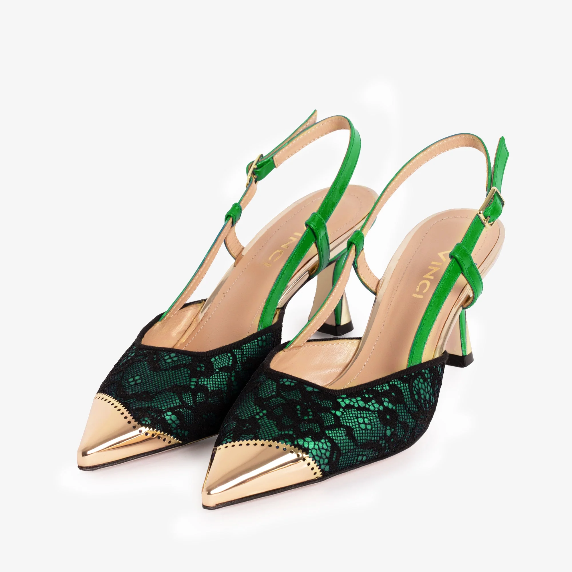The Bali Green Leather Slingback Women Sandal - Image 2
