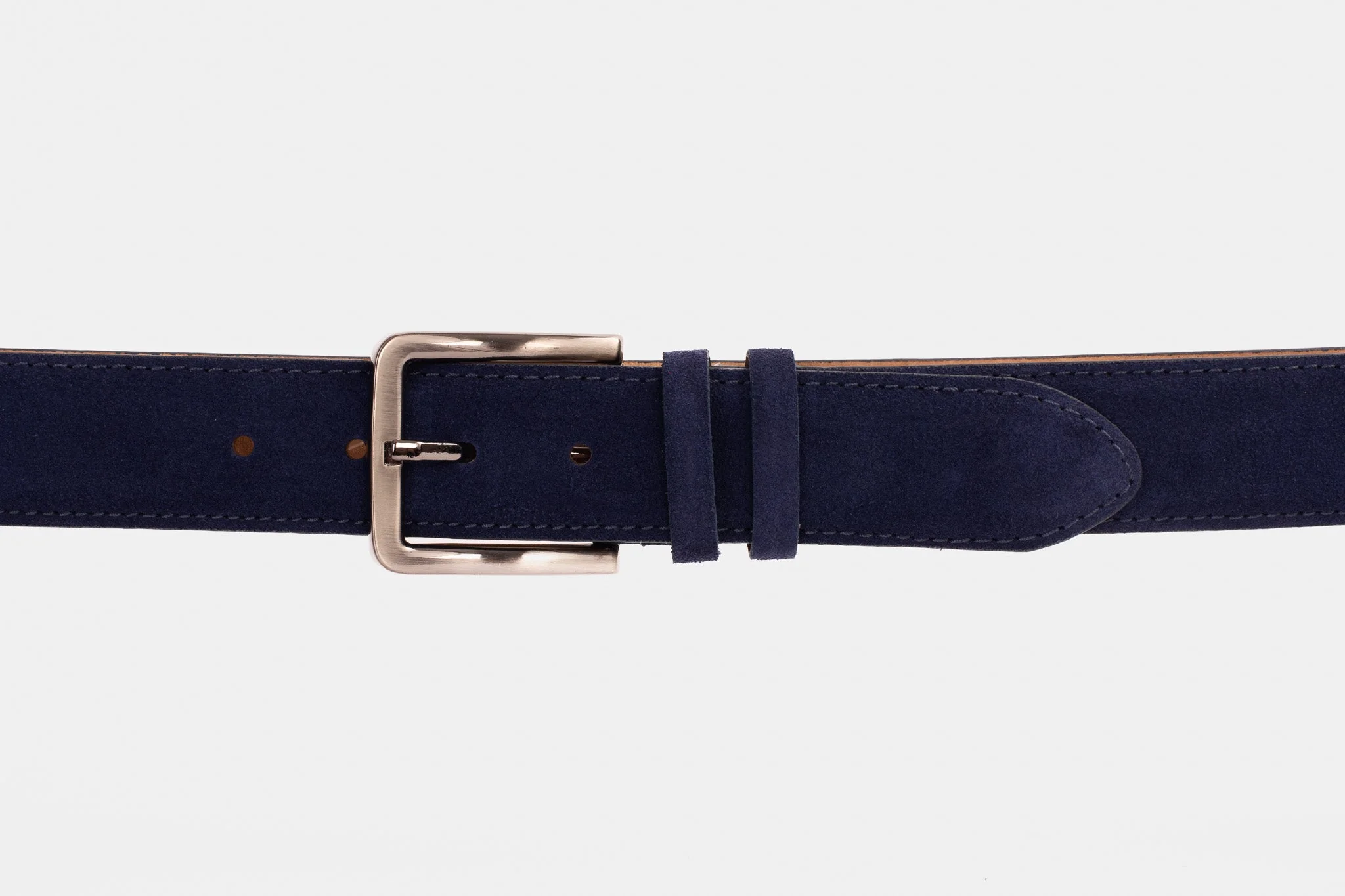 The Bari Navy Suede Leather Belt - Image 2