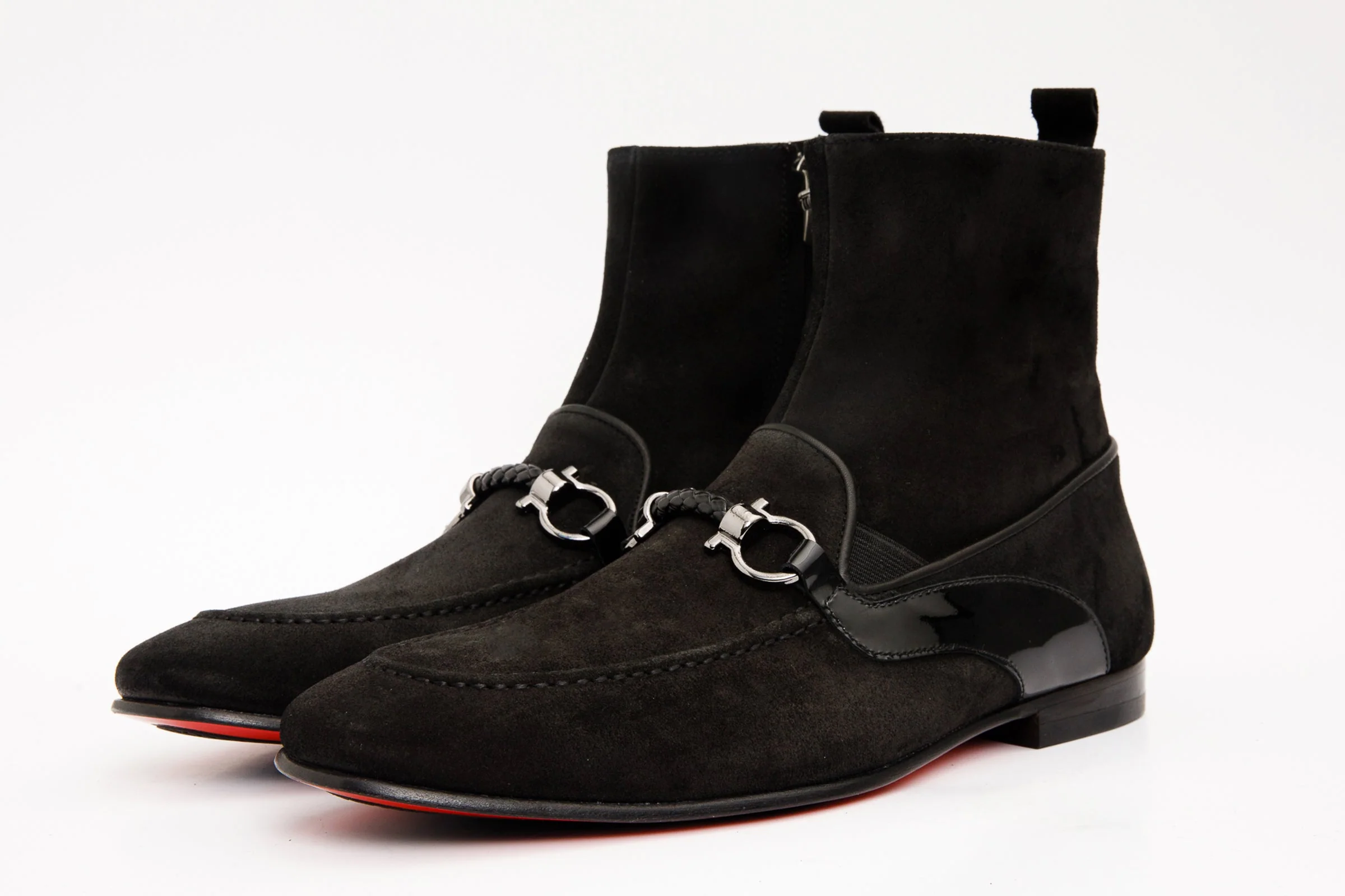 The Baron Black Suede Bit Zip-Up Dress Men Boot Final Sale! - Image 3