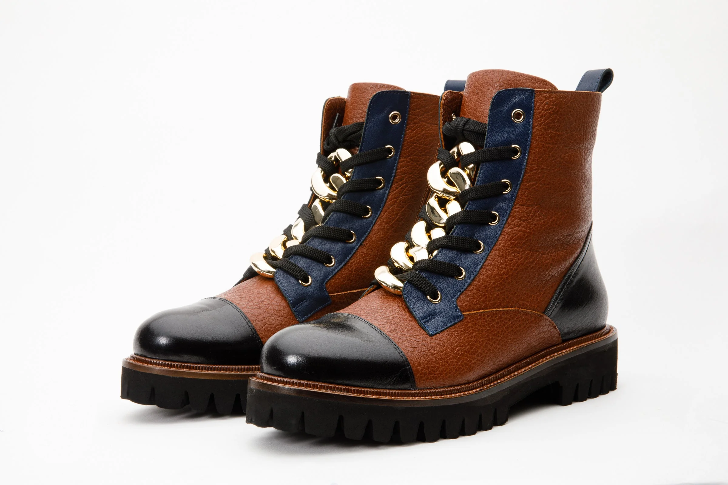 The Belgrad Brown  Leather Lace-Up Ankle Women Boot With a Side Zipper Final Sale! - Image 4