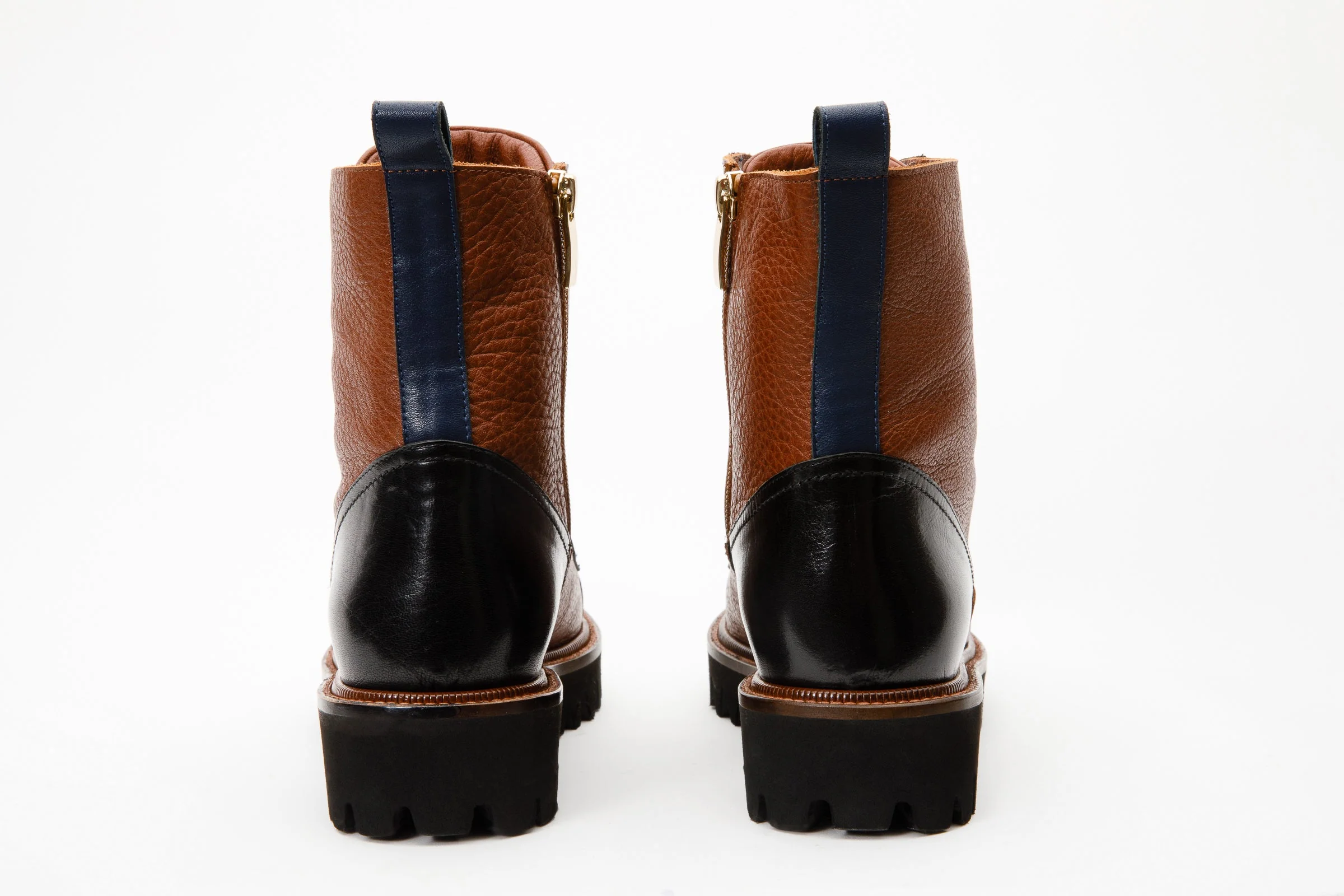 The Belgrad Brown  Leather Lace-Up Ankle Women Boot With a Side Zipper Final Sale! - Image 5