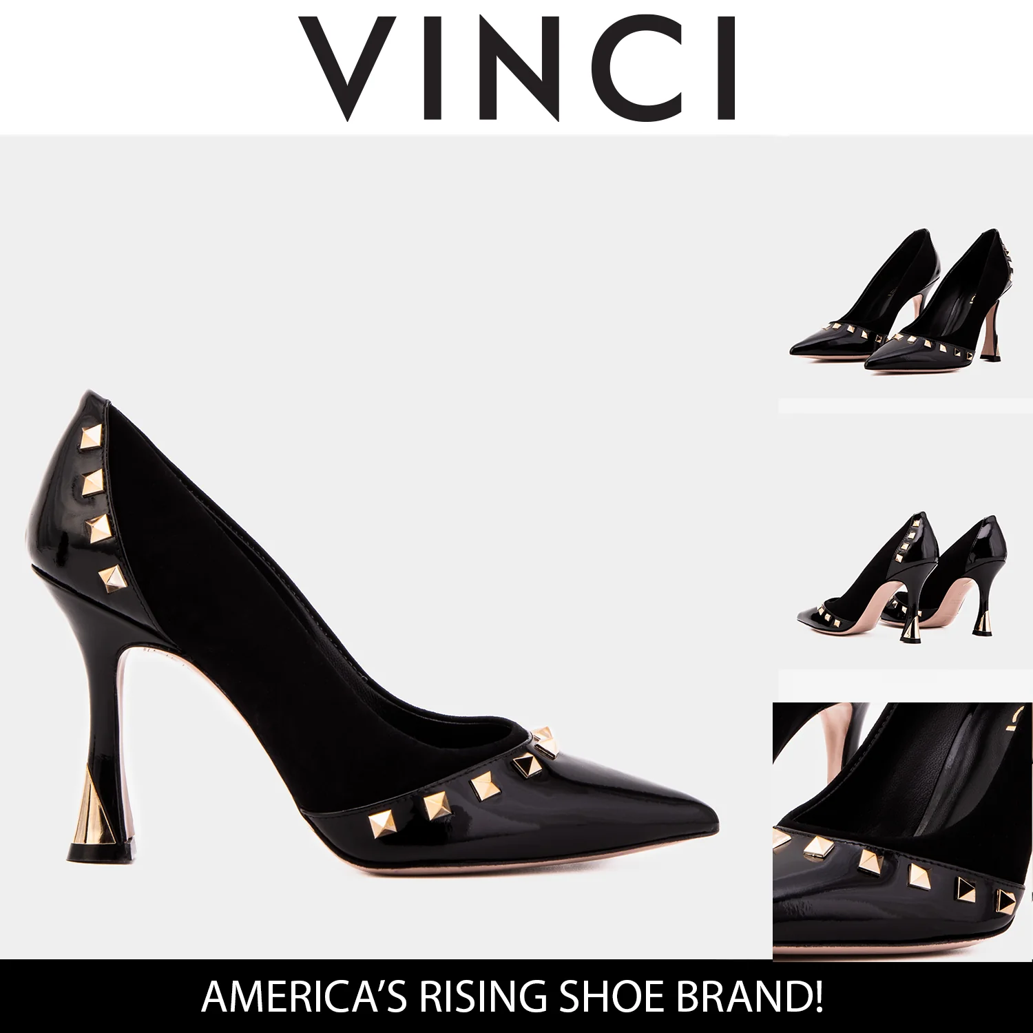 The Bella Vita Studded Black Leather Pump Women Shoe - Image 6