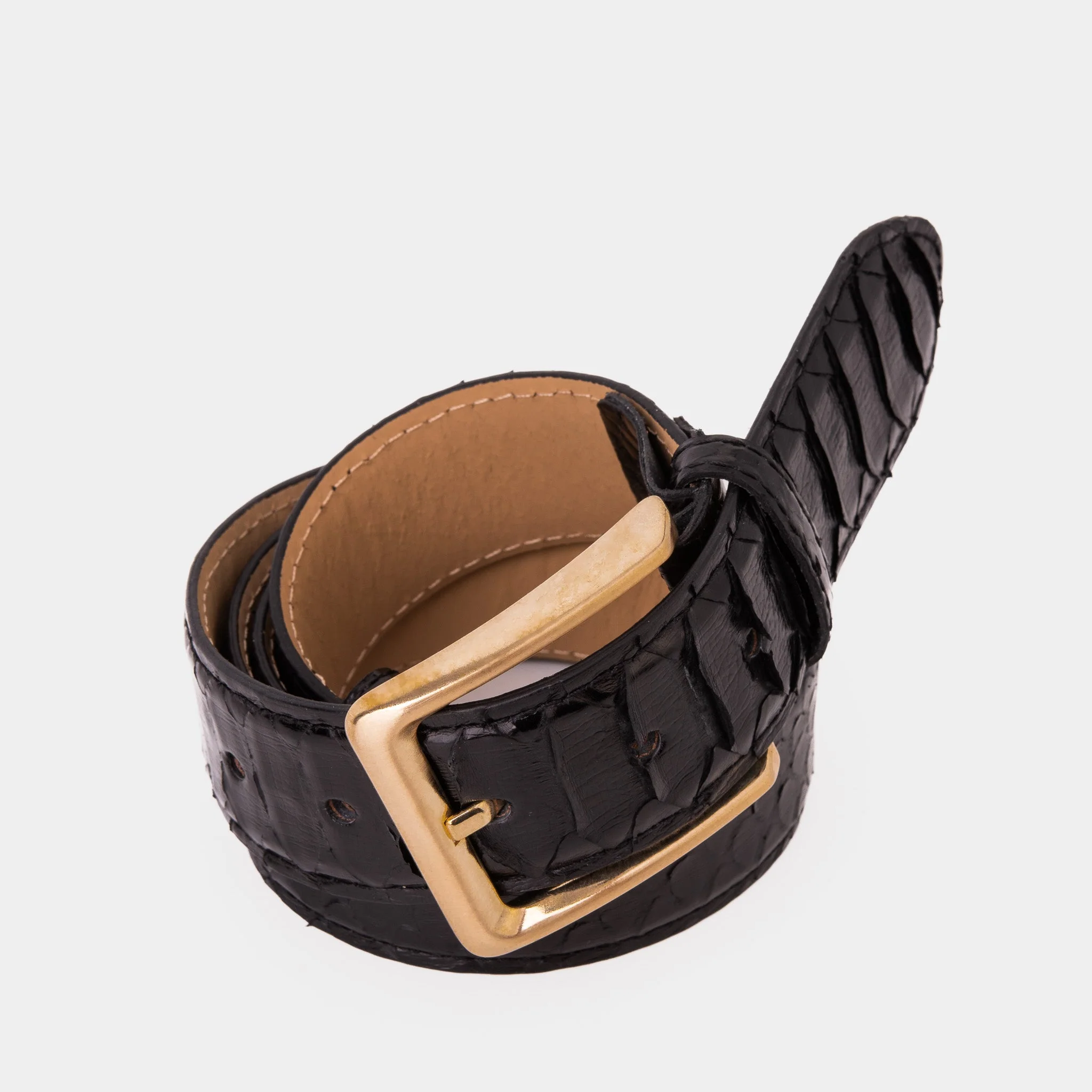 The Bethesda Black pythn Sneak Leather Belt - Image 7