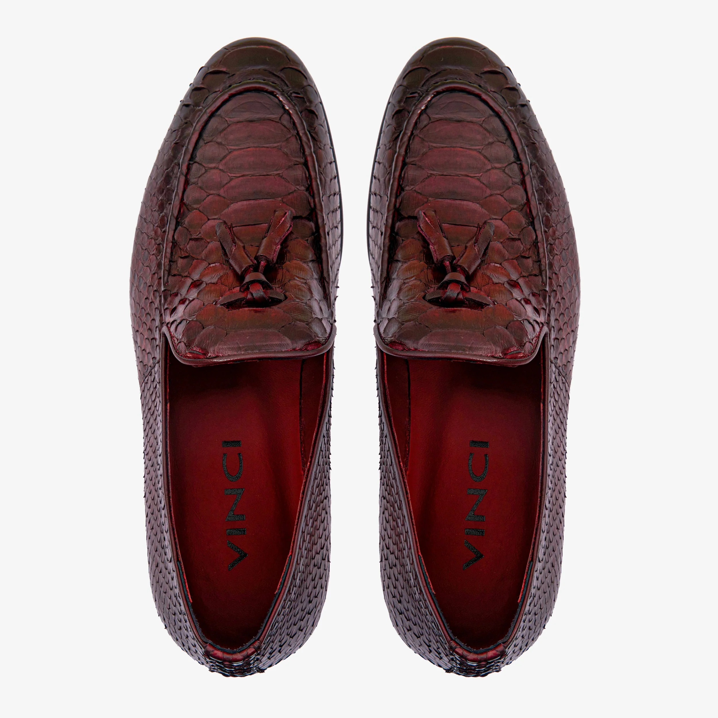 The Bethesda Burgundy Pyhtn Skin Leather Tassel Loafer Men Shoe - Image 3