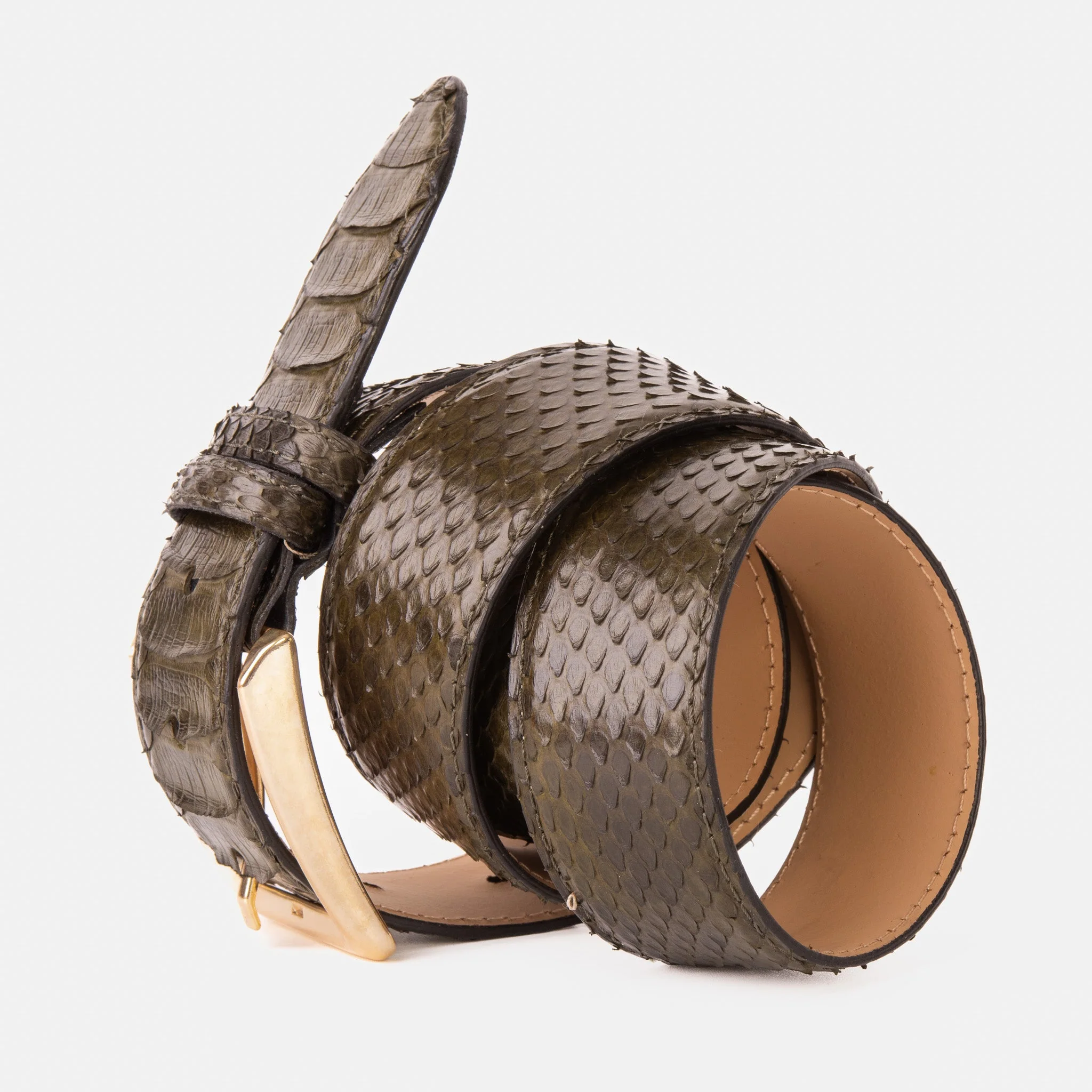 The Bethesda Green Pythn Snk Leather Belt - Image 6