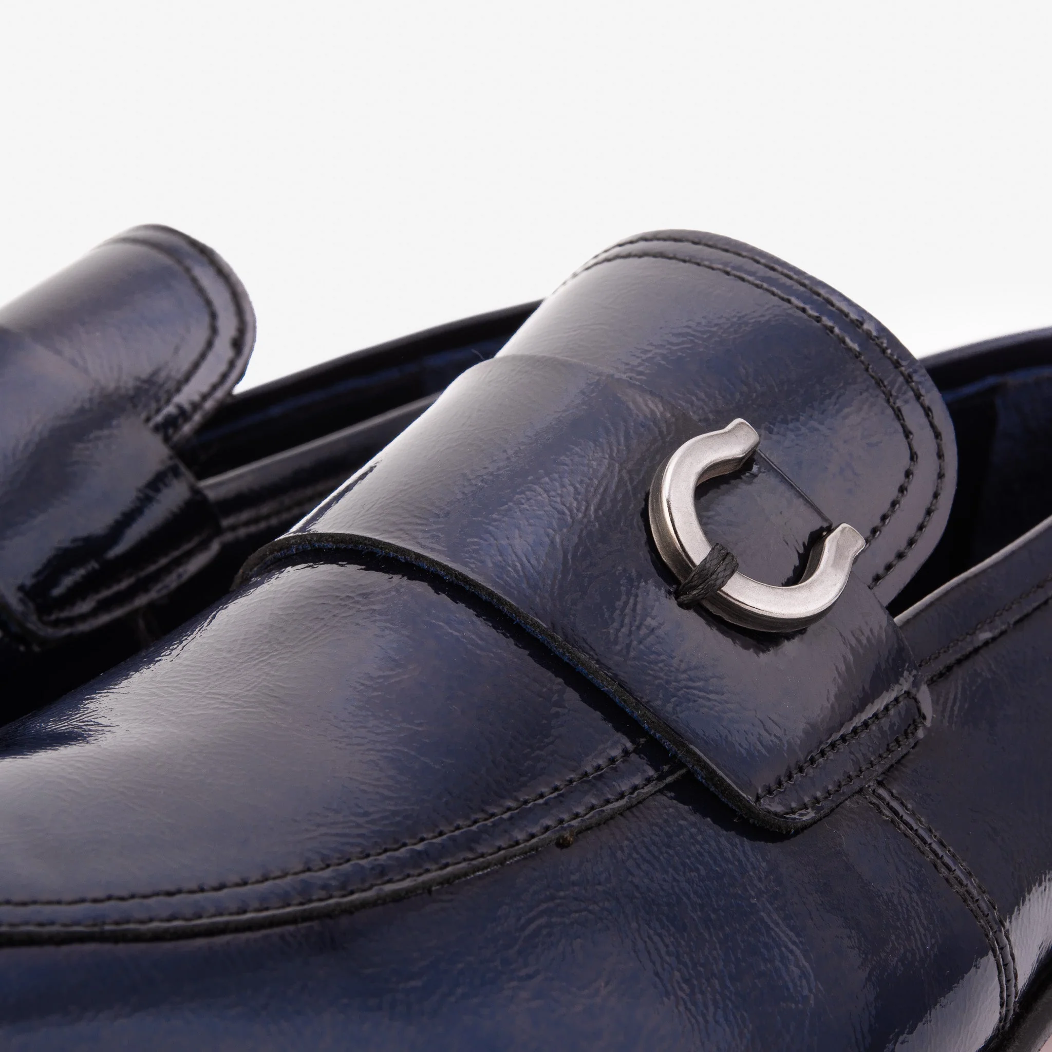 The Blackwell Navy Patent Bit Loafer Men Shoe - Image 3