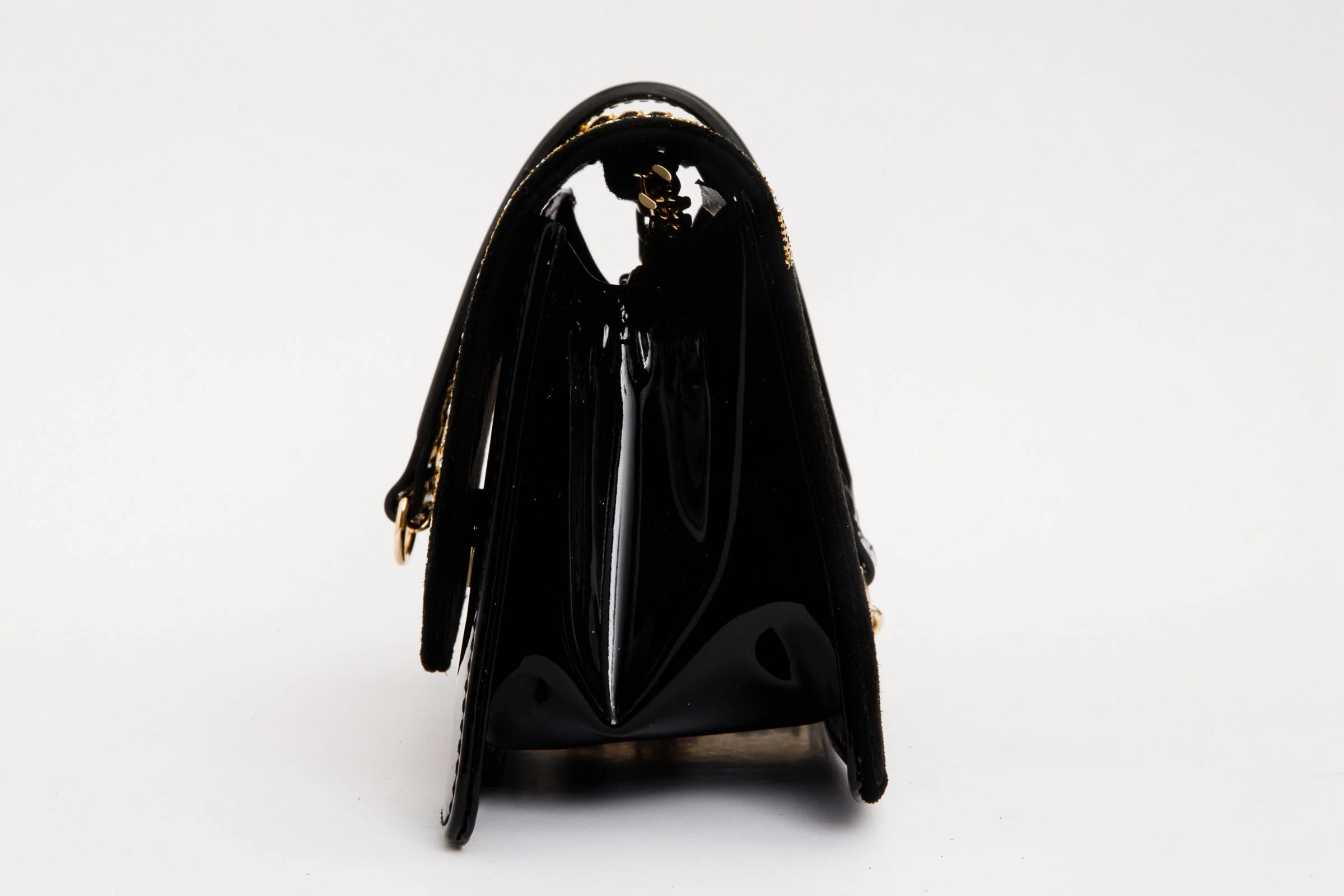 The Bolu Black Glitter Leather Handbag - Image 3