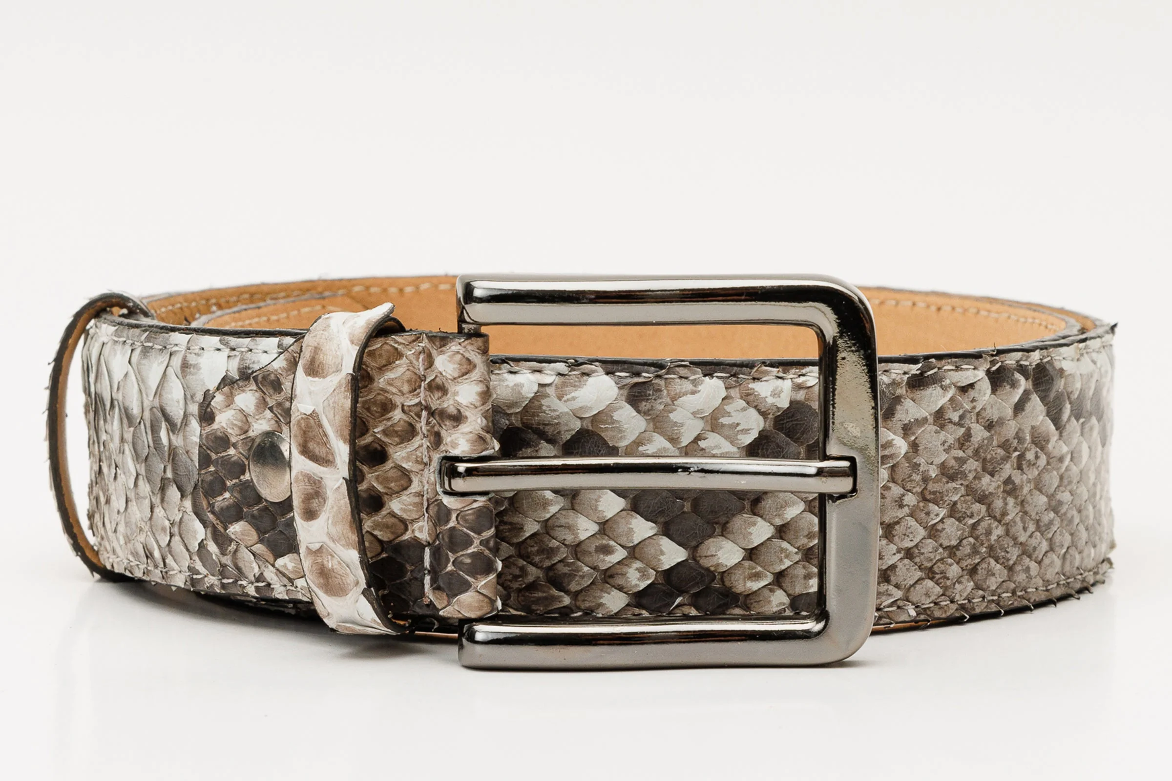 The Boss Natural python Sneak  Leather Leather Belt - Image 7