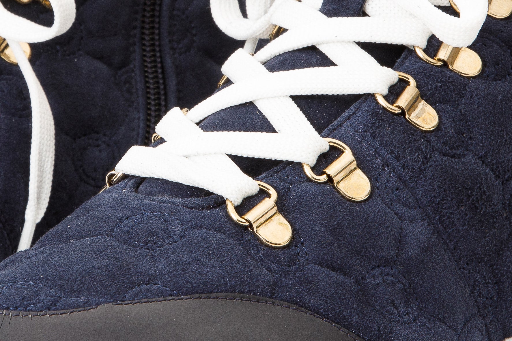The Cambridge Navy Blue Suede Quilted Leather Ankle Women Boot Final Sale! - Image 3