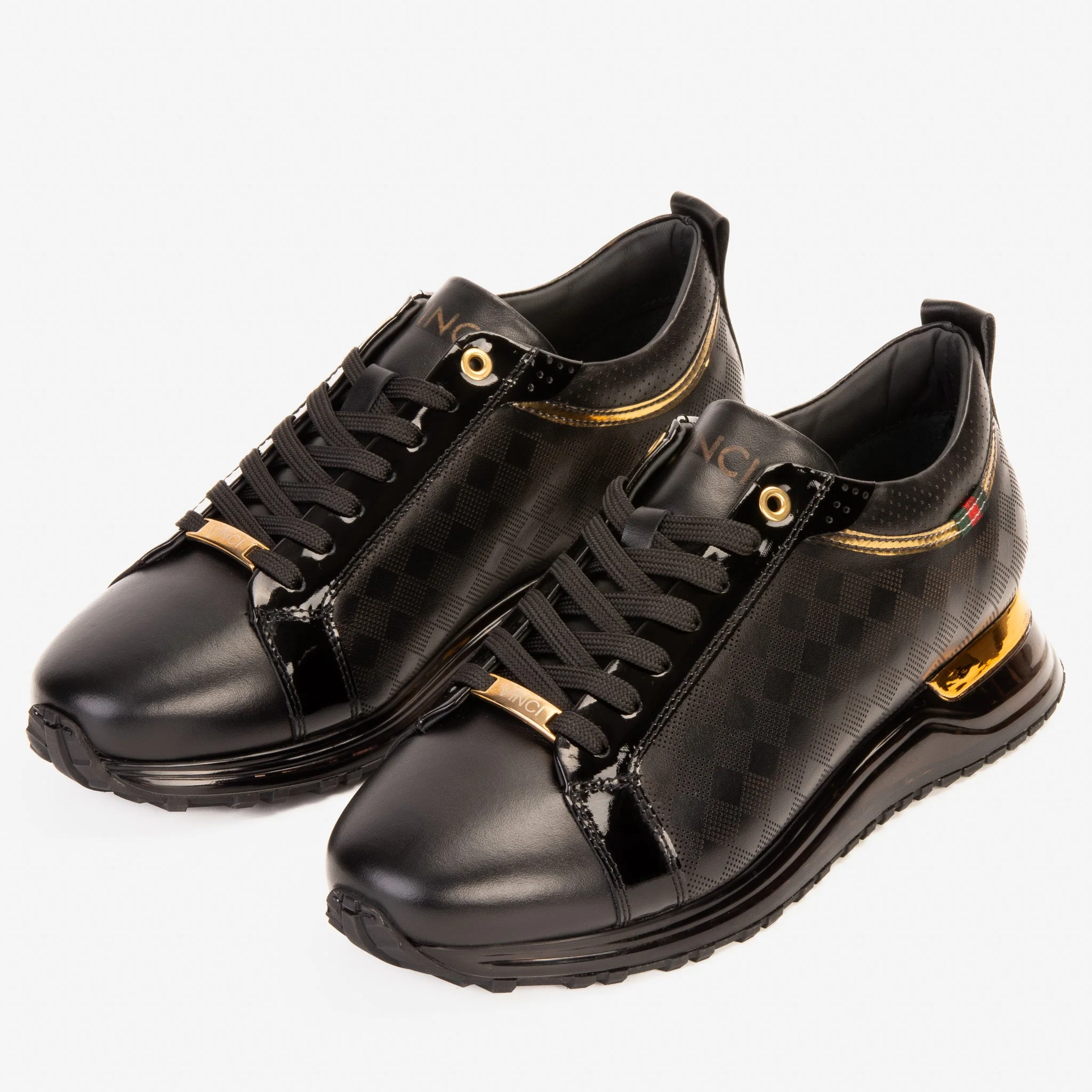 The Cenova Black & Gold Leather Men Sneaker - Image 8