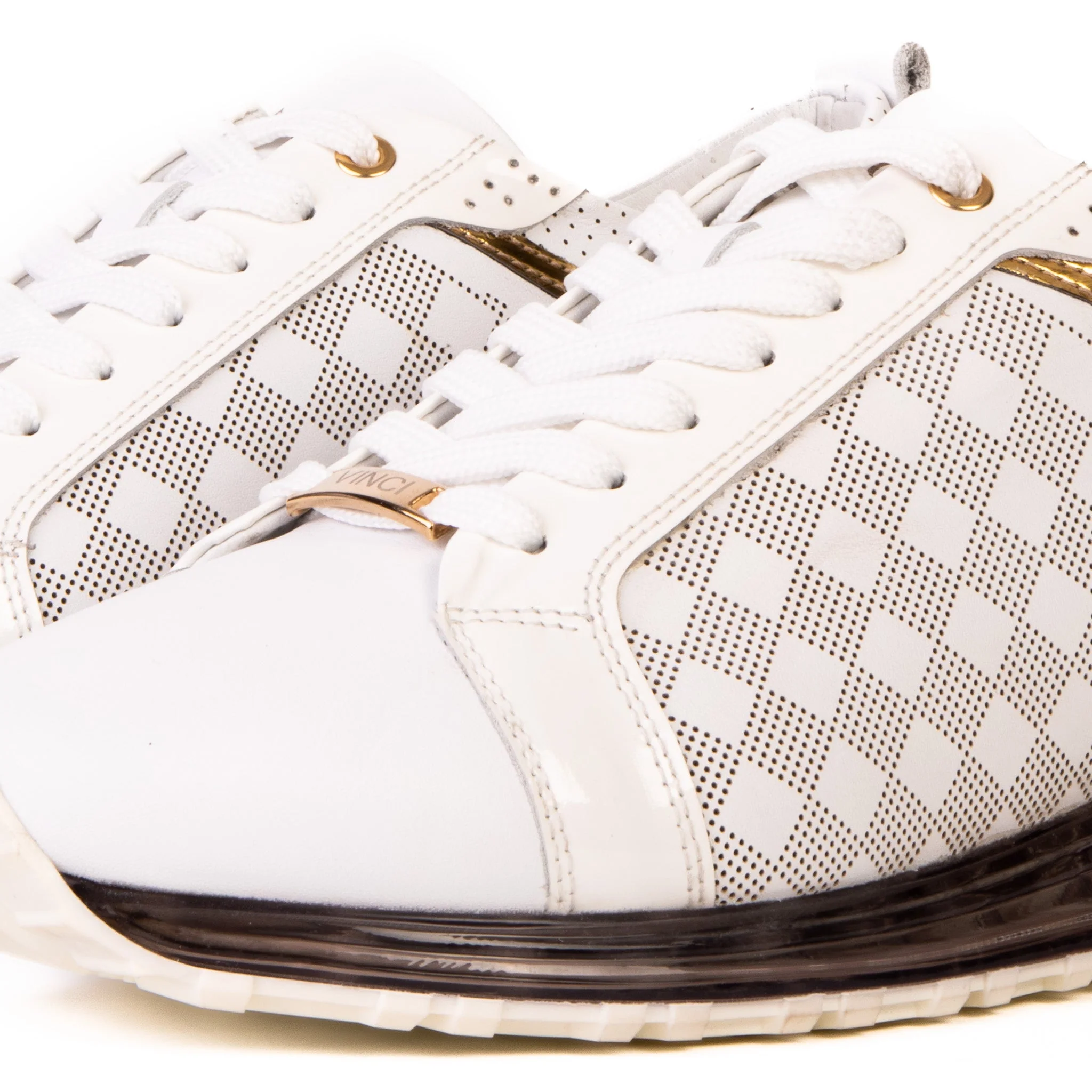 The Cenova White & Gold Leather Men Sneaker - Image 7