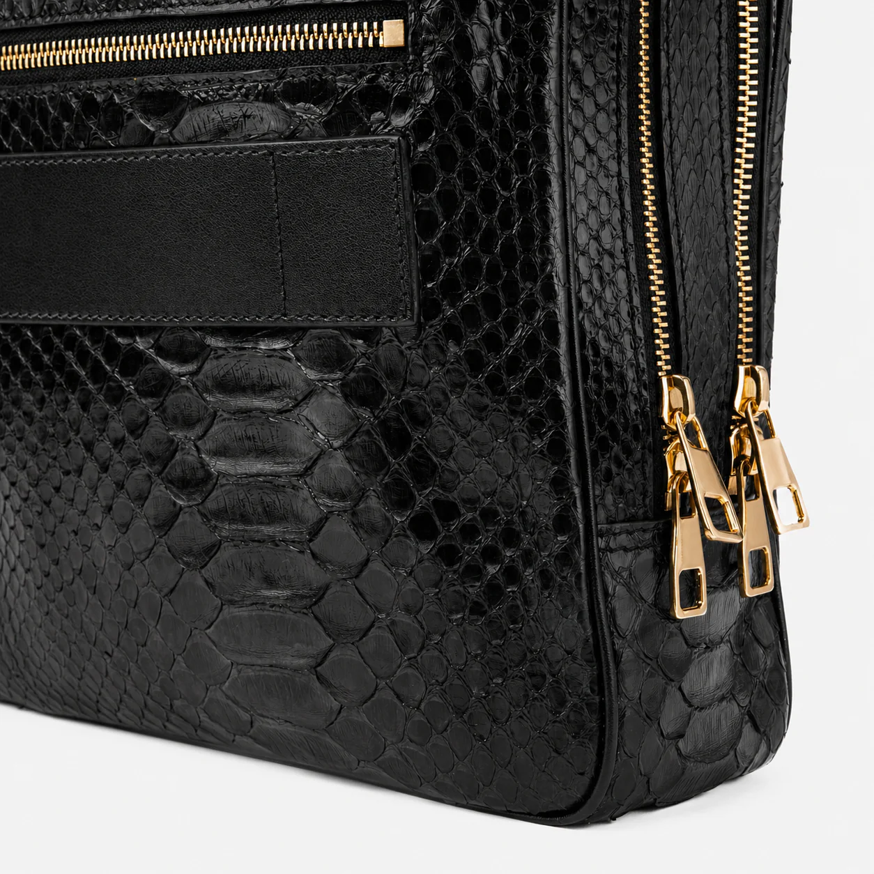 The Cortona Black Python Leather Men’s Laptop Briefcase - Image 4