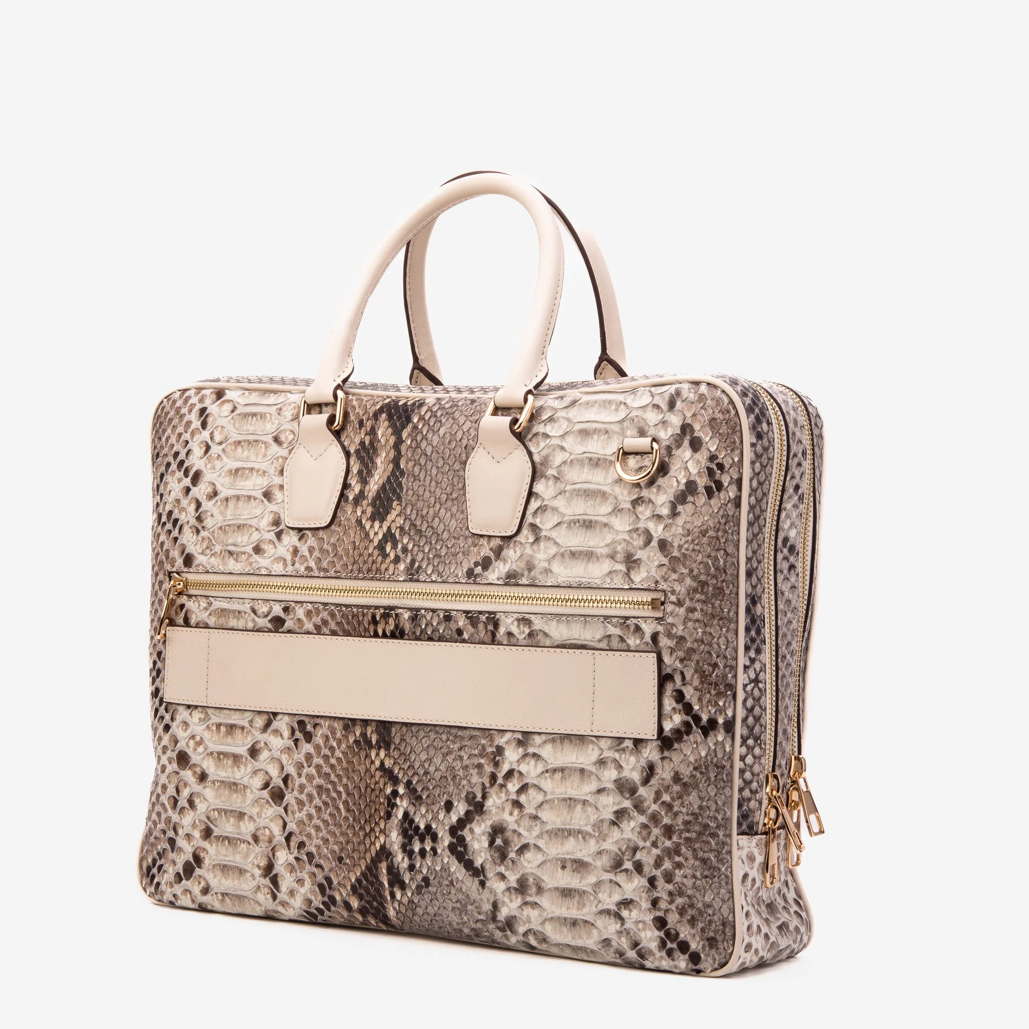 The Cortona Naturel Python Leather Men’s Laptop Briefcase - Image 7