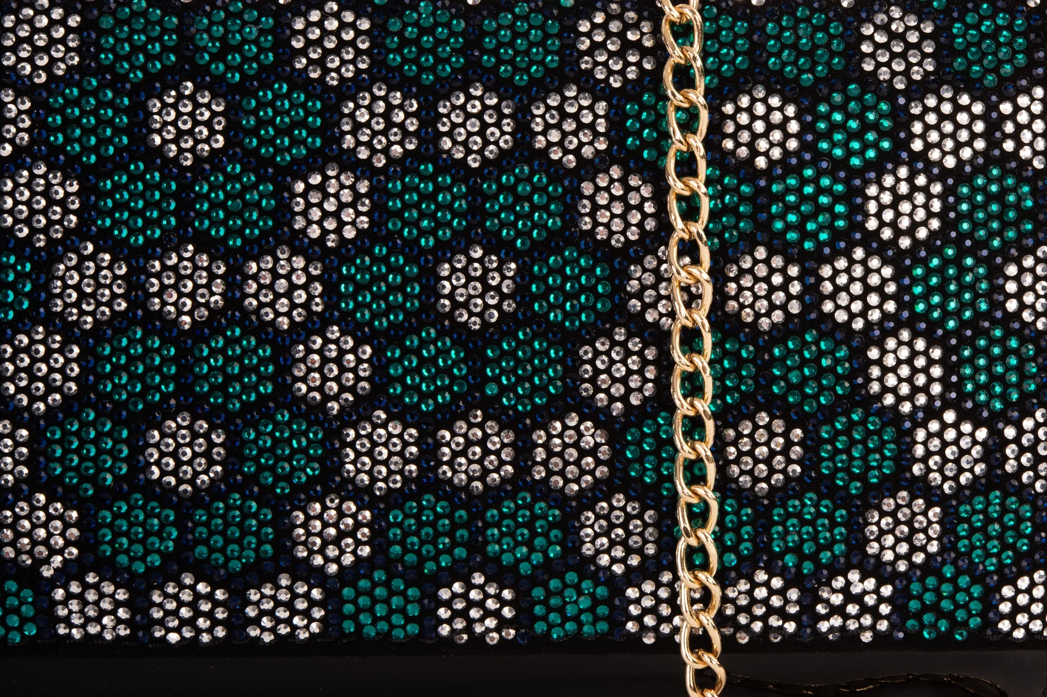 The Doha Black Leather Glitter Clutch - Image 4