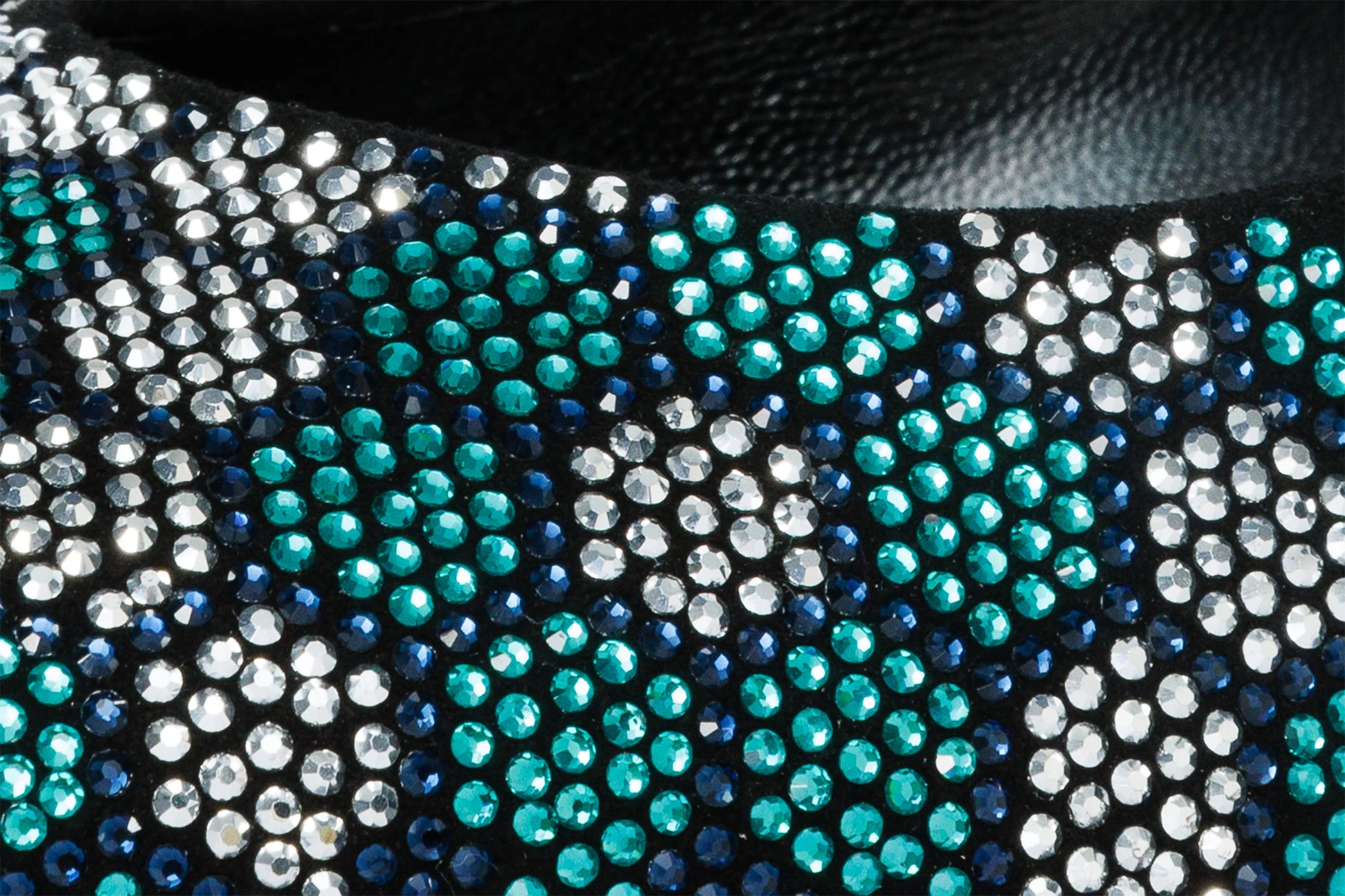 The Doha Turqoise Glitter Leather Block Pump Women Shoe - Image 3