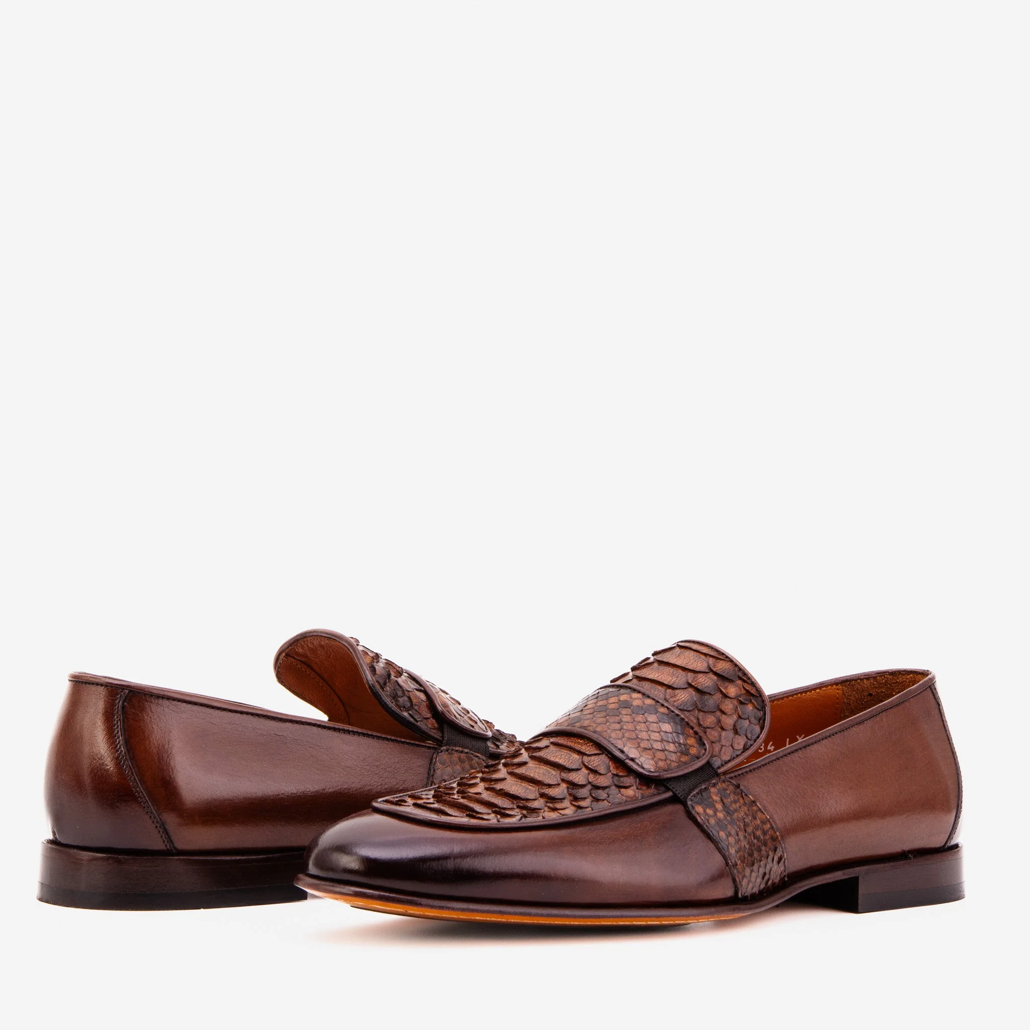 The Dorian Tan Python ; Baby Buffalo Leather Loafer Men Shoe - Image 5