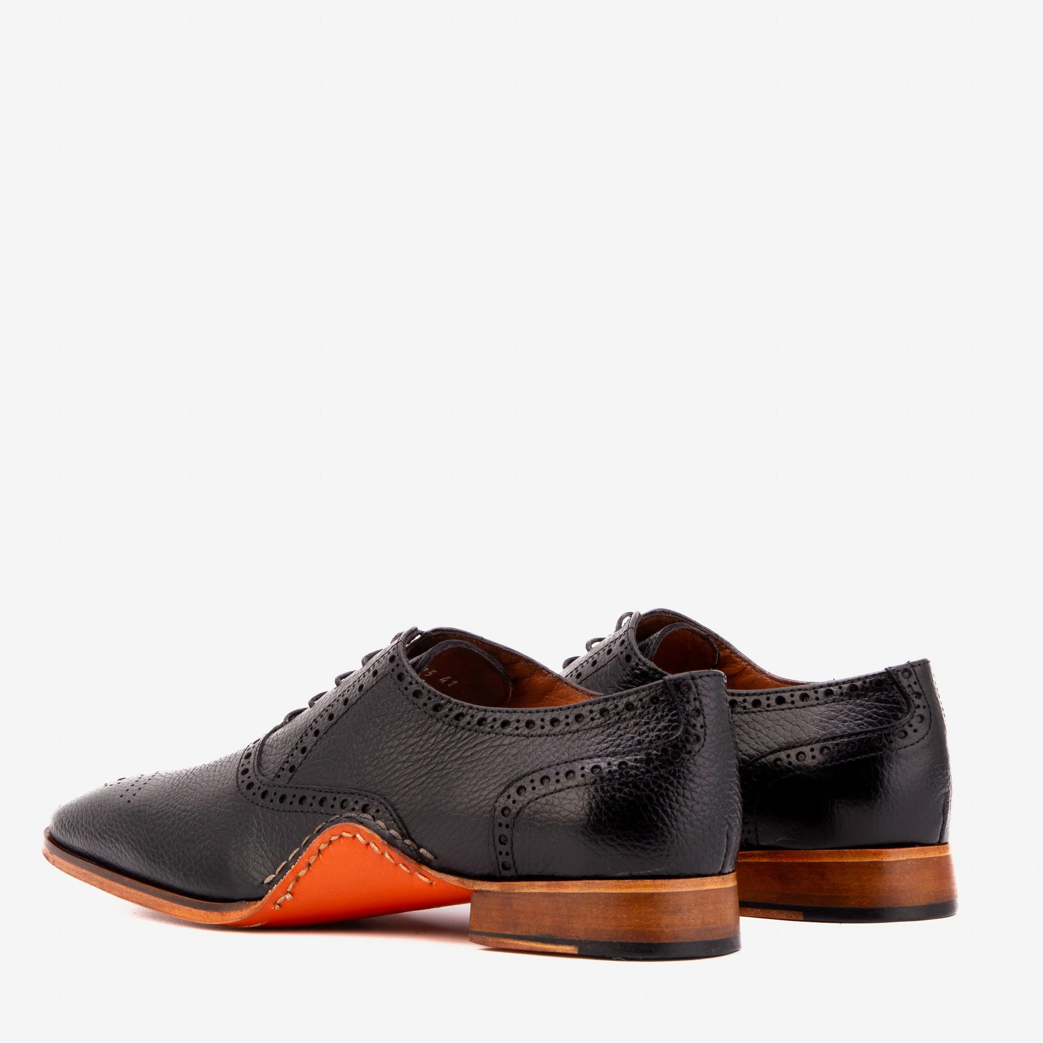 The Draco Handmade Black Semi Brogue Oxford Men Shoe - Image 4