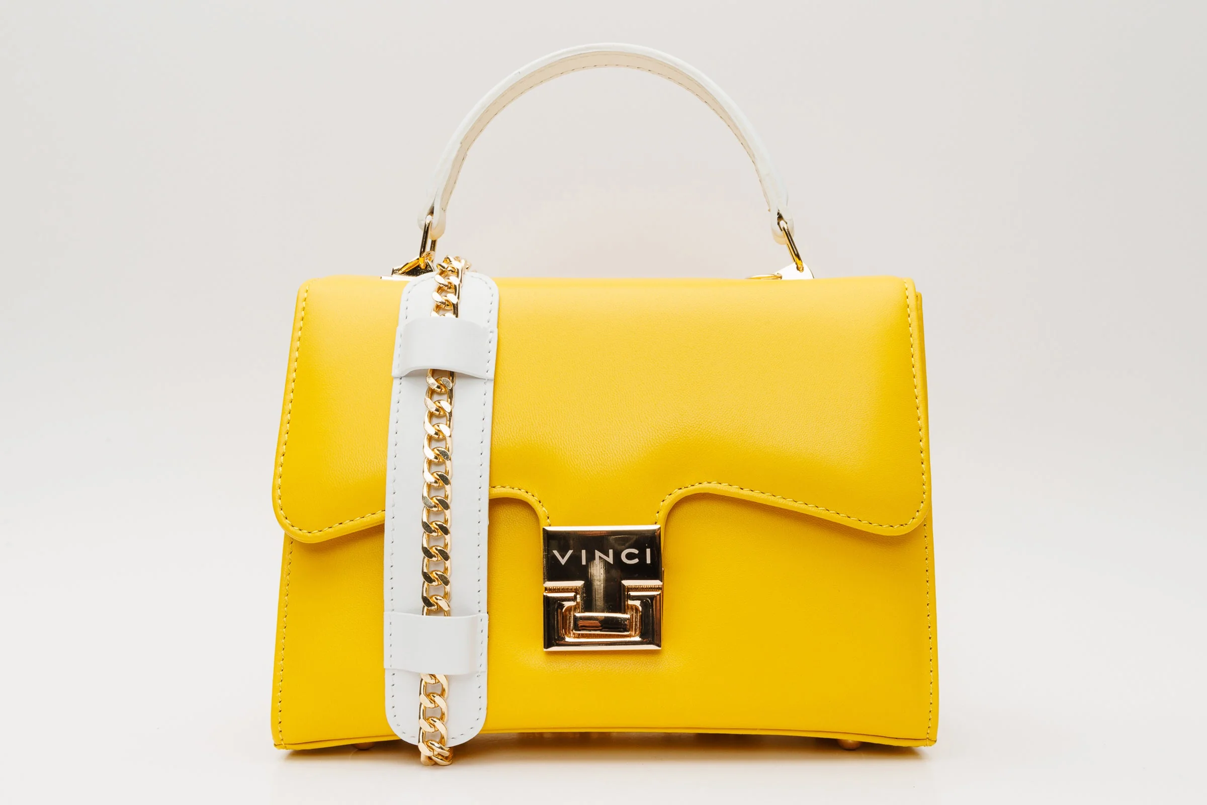 The Duffryn Yellow Leather Handbag - Image 2